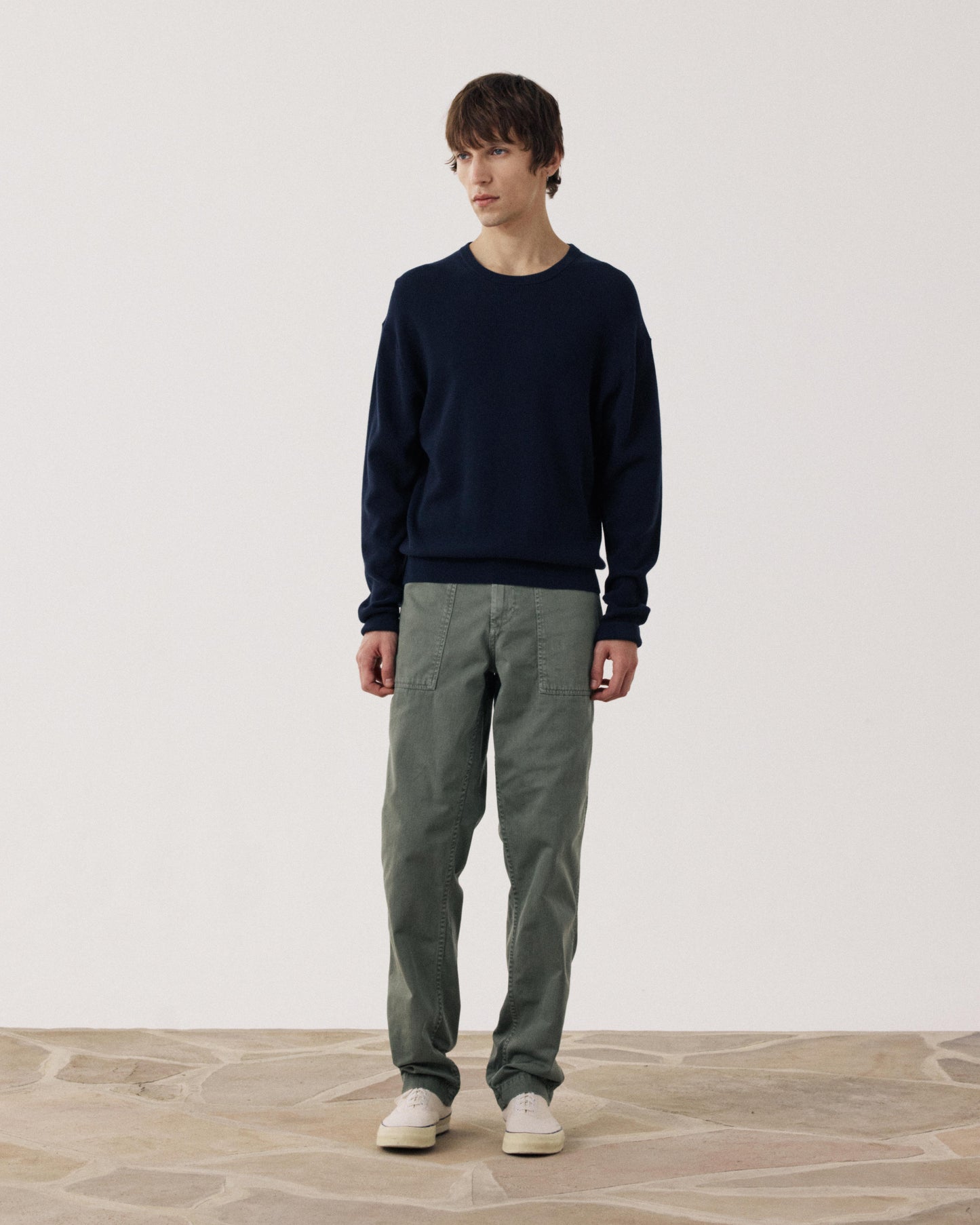 Pull Homme en Coton Piqué Bleu Nuit BFQ9315-02