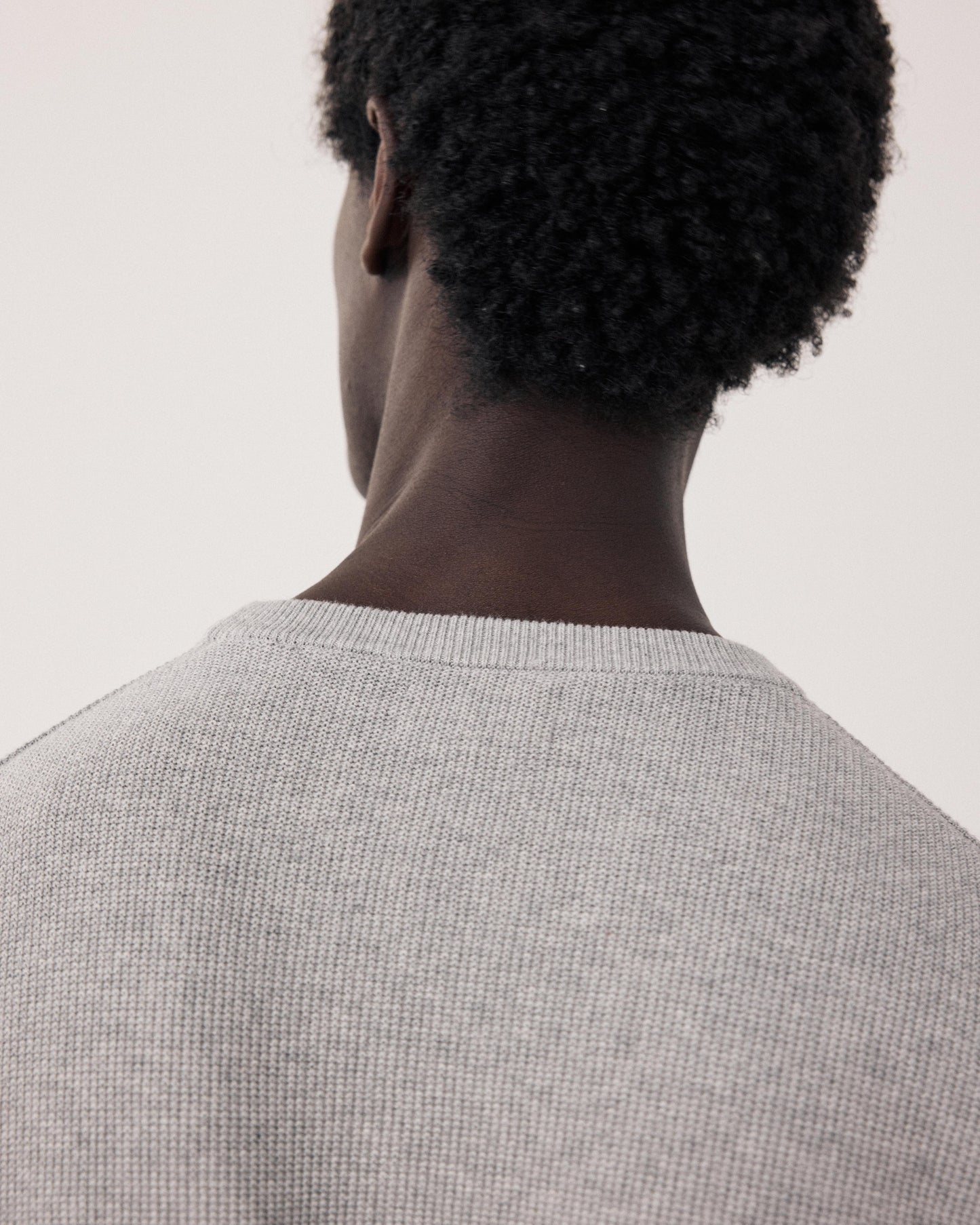 Pull Homme en Coton Piqué Gris Chiné BFQ9315-04