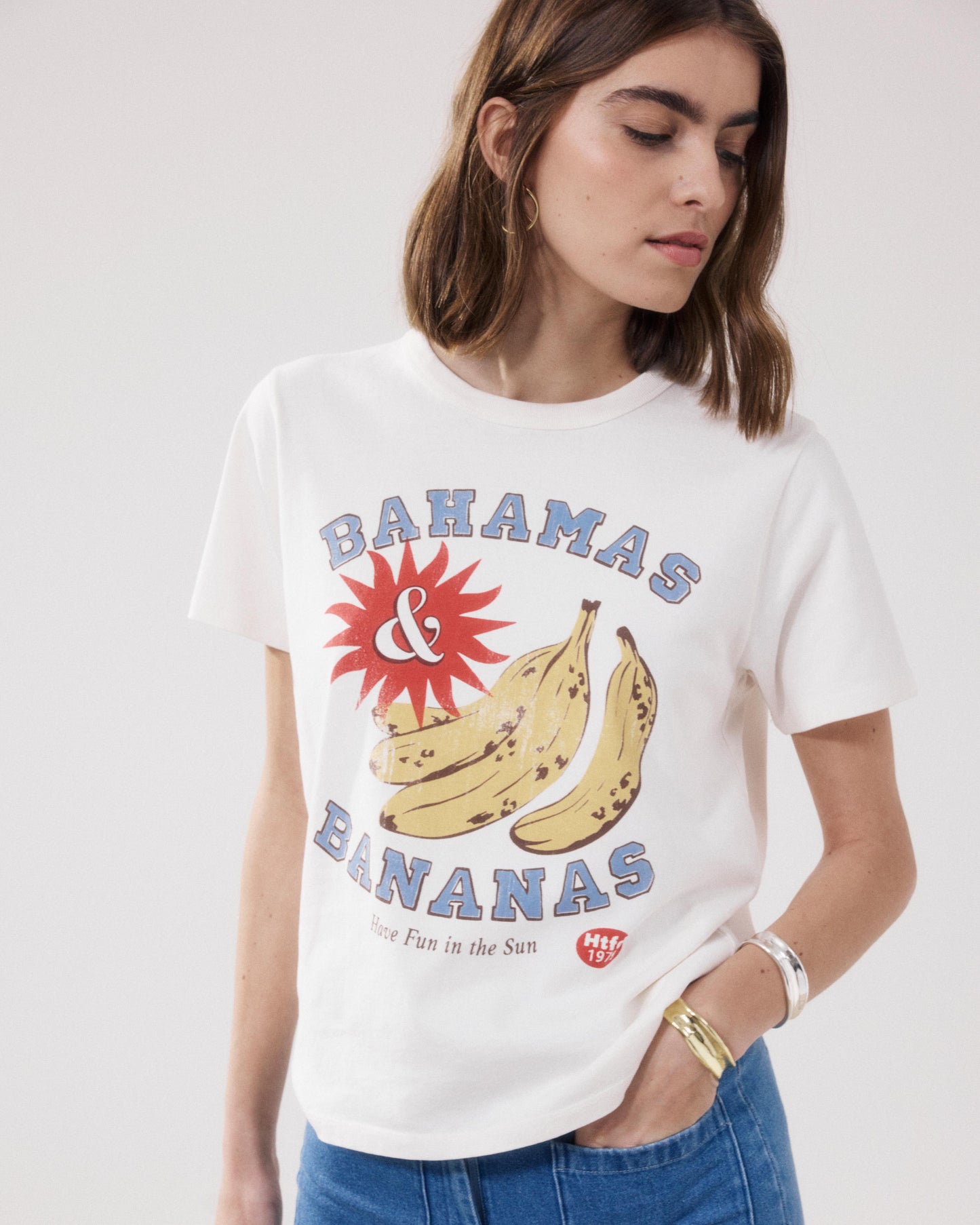 T-Shirt Femme en Coton Ecru Tebanas