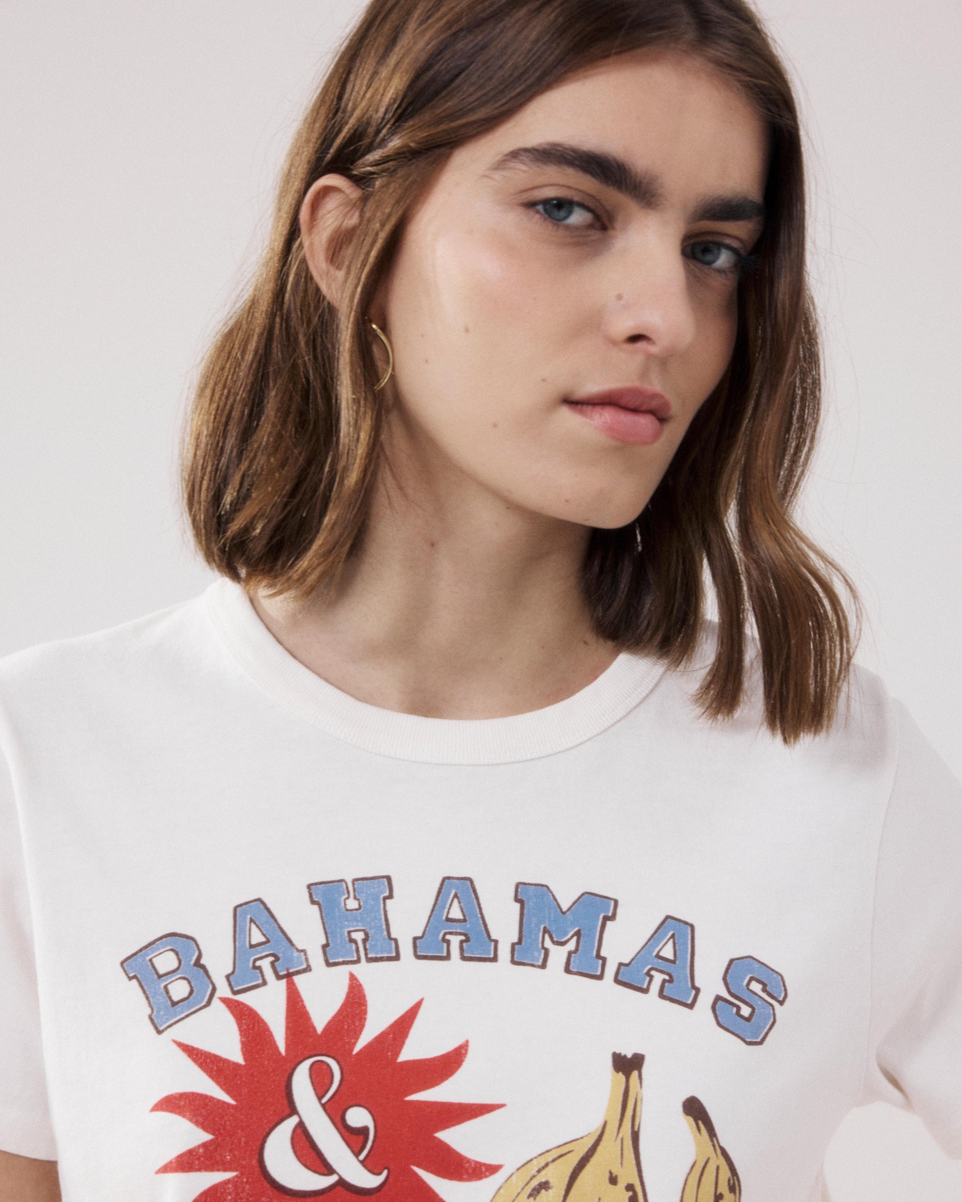 T-Shirt Femme en Coton Ecru Tebanas