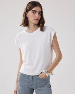 T-Shirt Femme en Eponge Blanc Tebrody