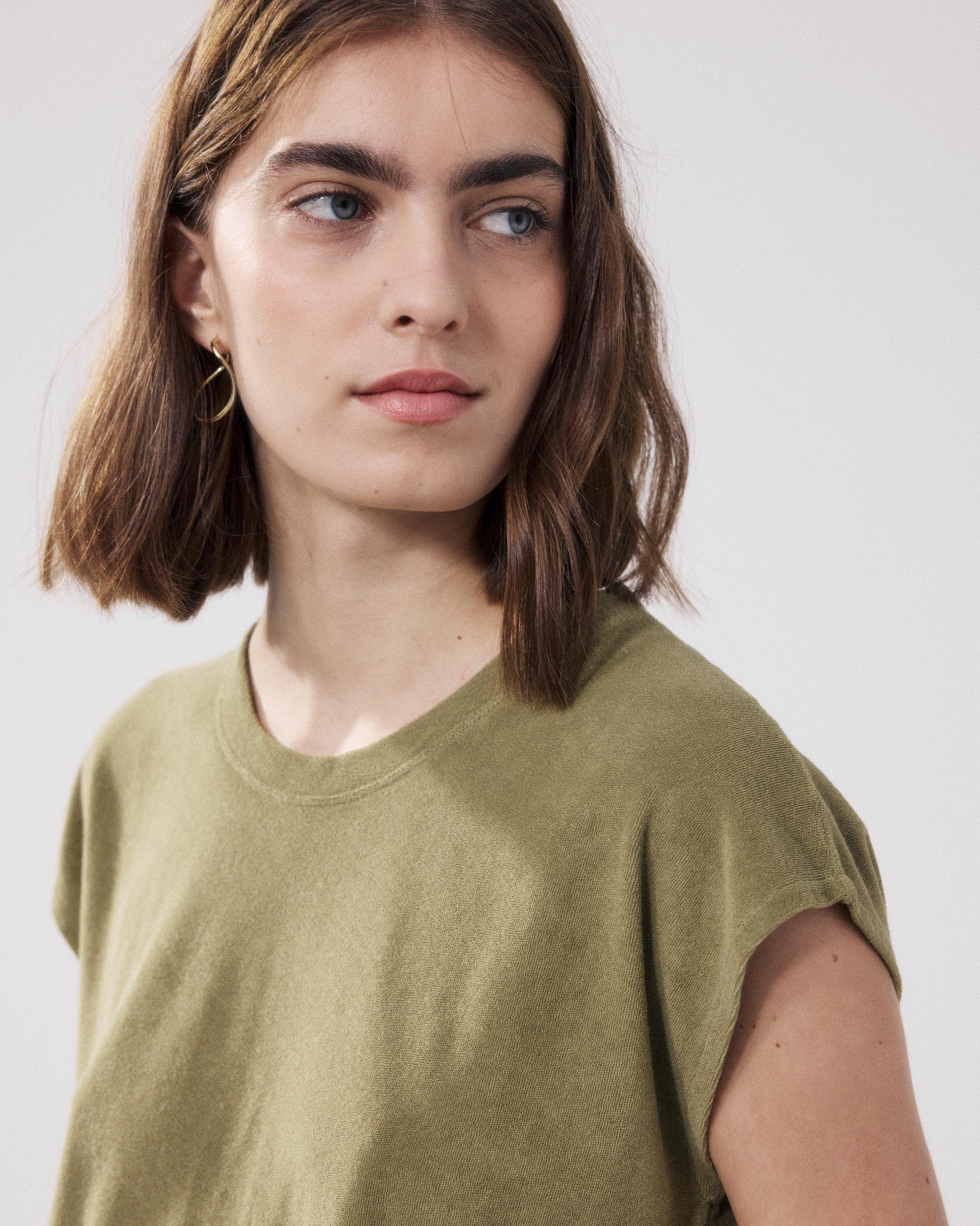 T-Shirt Femme en Eponge Vert Tebrody