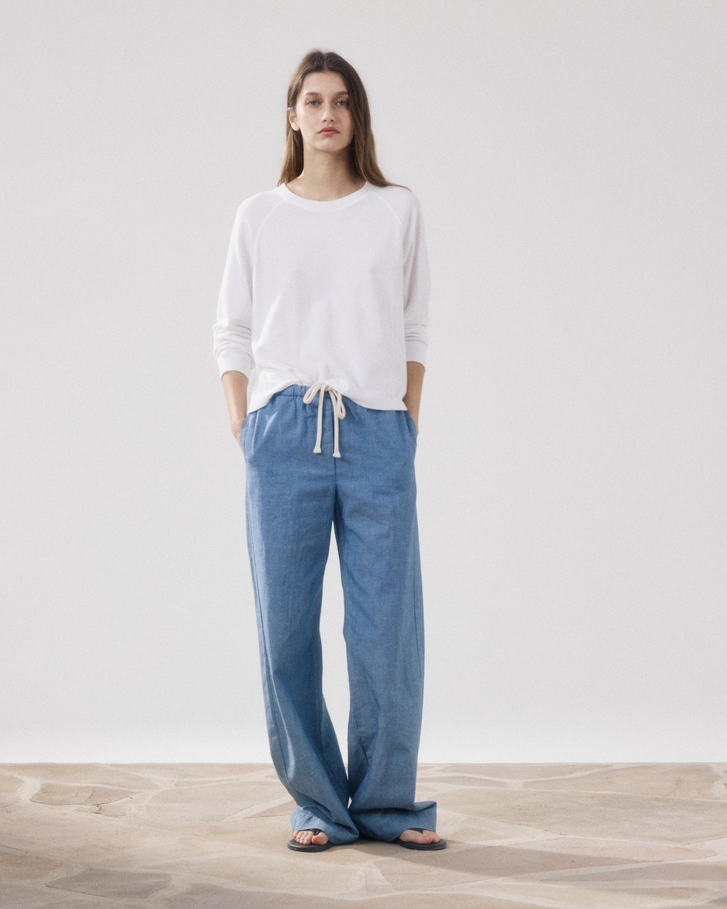 Sweatshirt Femme en Eponge Blanc Tahiry