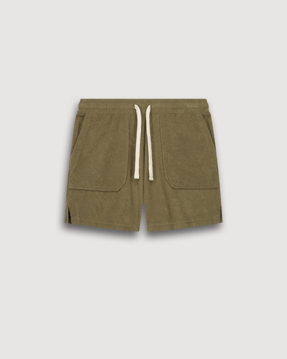 Short da donna in spugna verde Tibou - Image 3
