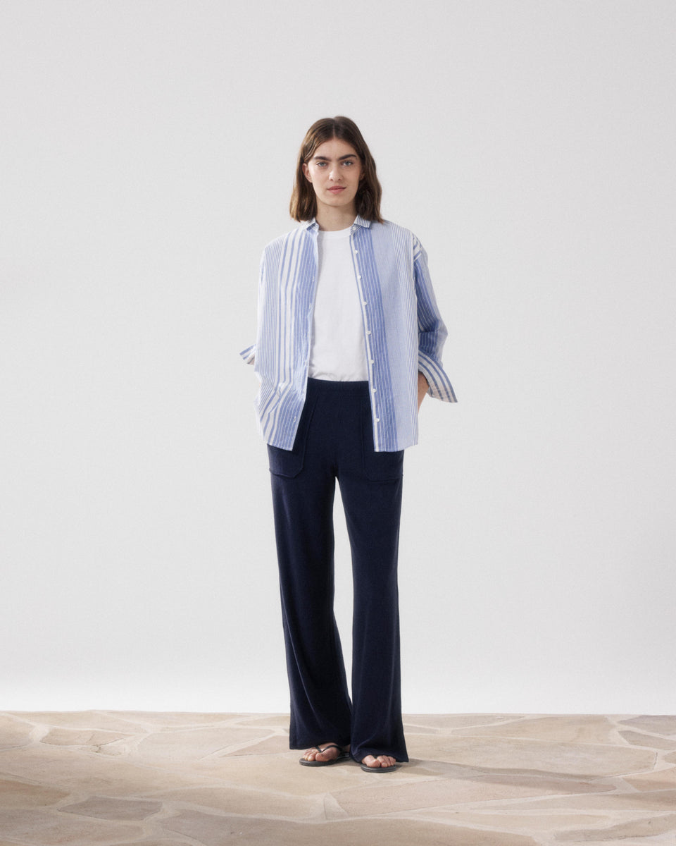 Pantalon Femme en Eponge Bleu Nuit Tipia - Image principale