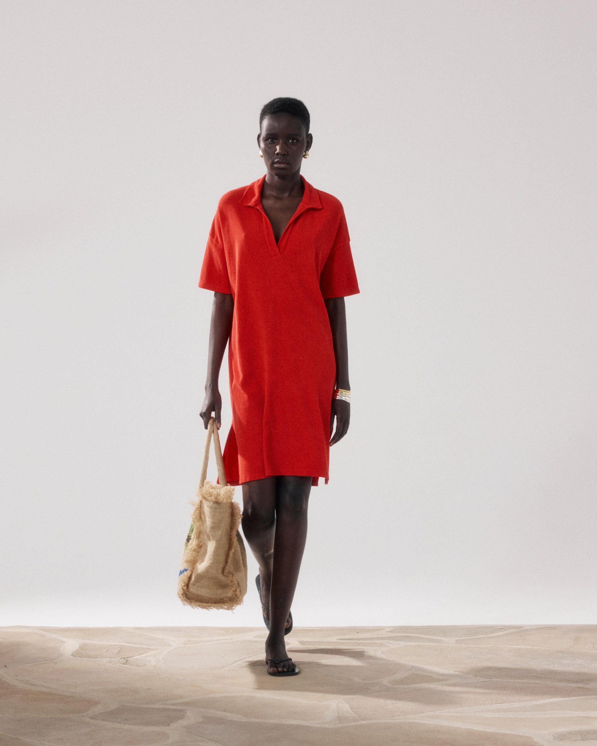 Robe Femme en Eponge Rouge Tulba
