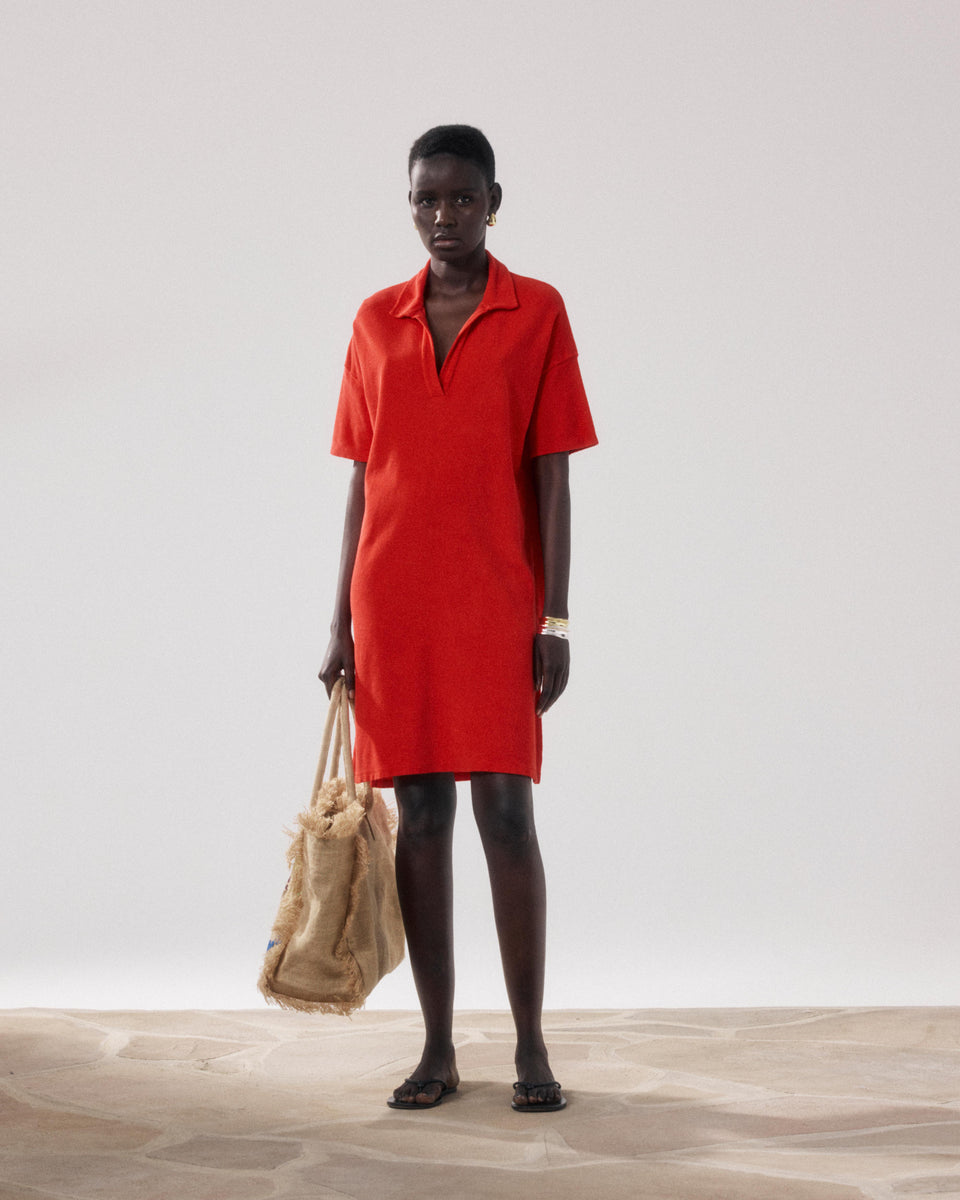 Robe Femme en Eponge Rouge Tulba - Image alternative
