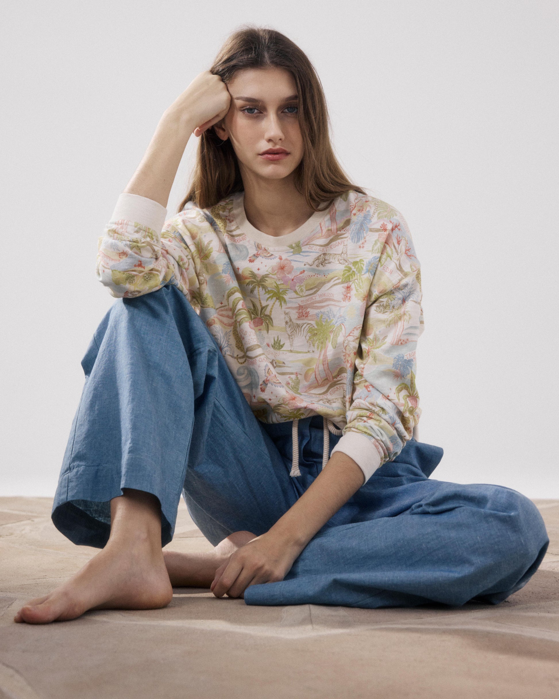 Sweatshirt Femme en Molleton Multicouleur Tatamo