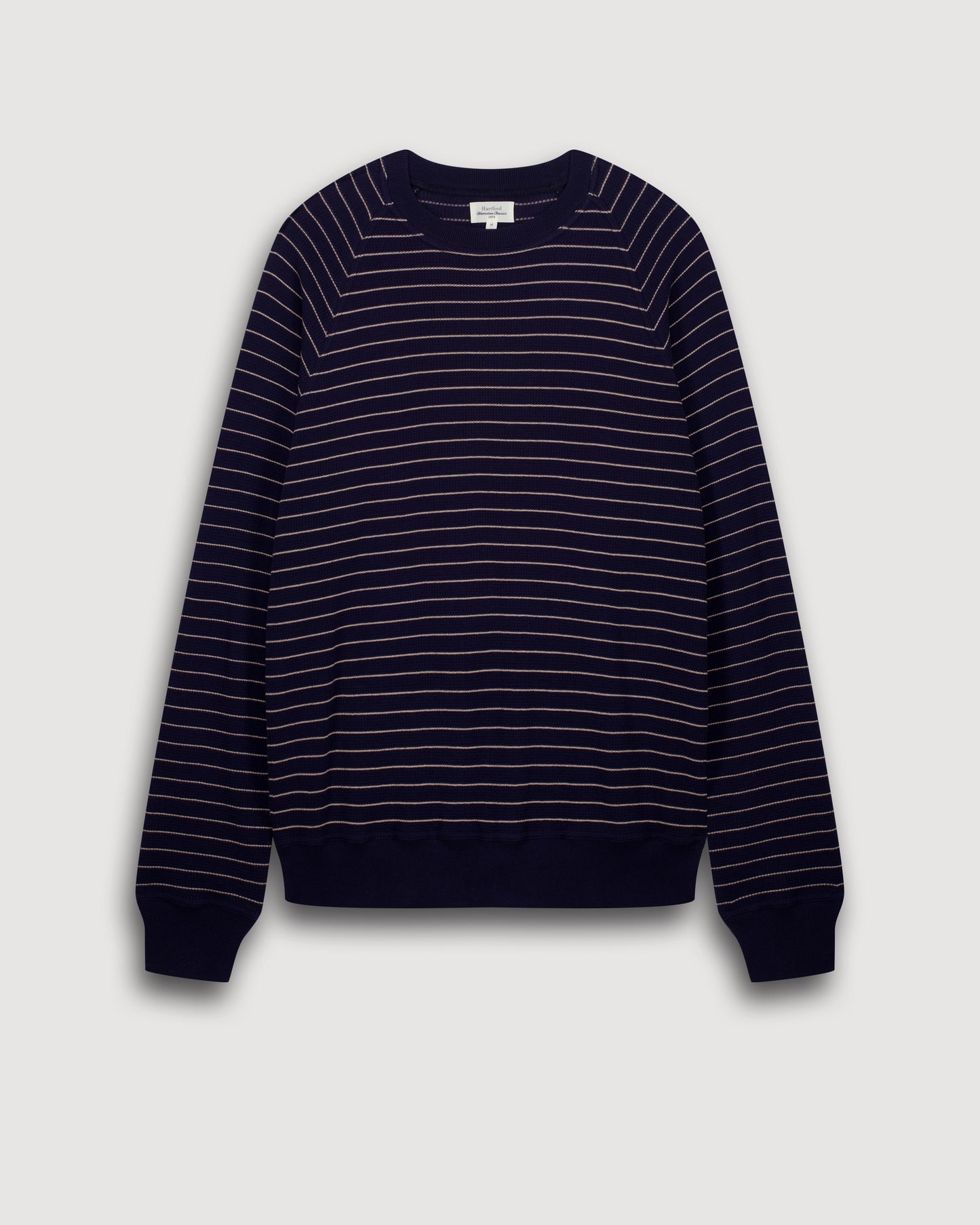 Pull Homme en Coton Gaufré Rayé Bleu BFR2316-01