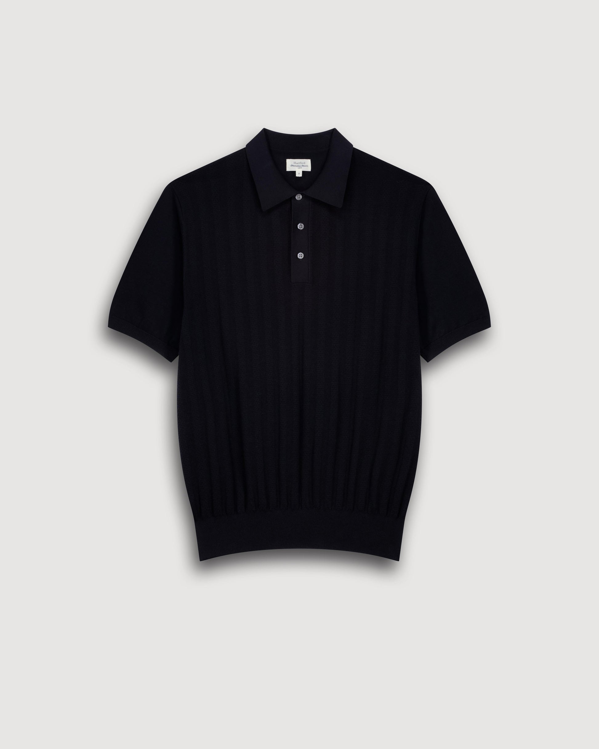 Polo Homme en maille retro Bleu Nuit BFR4318-02