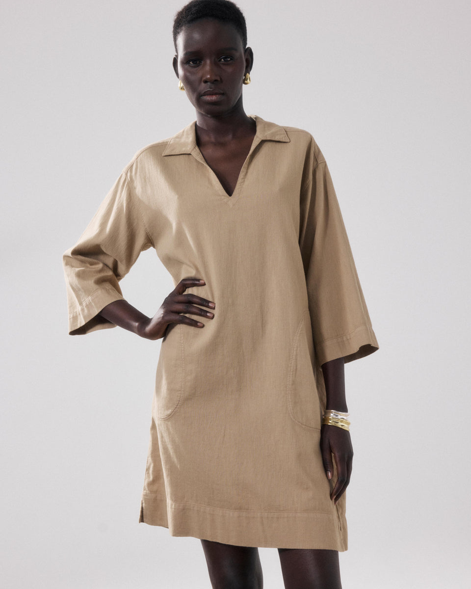 Robe Femme en Twill De Coton Beige Ralli - Image principale