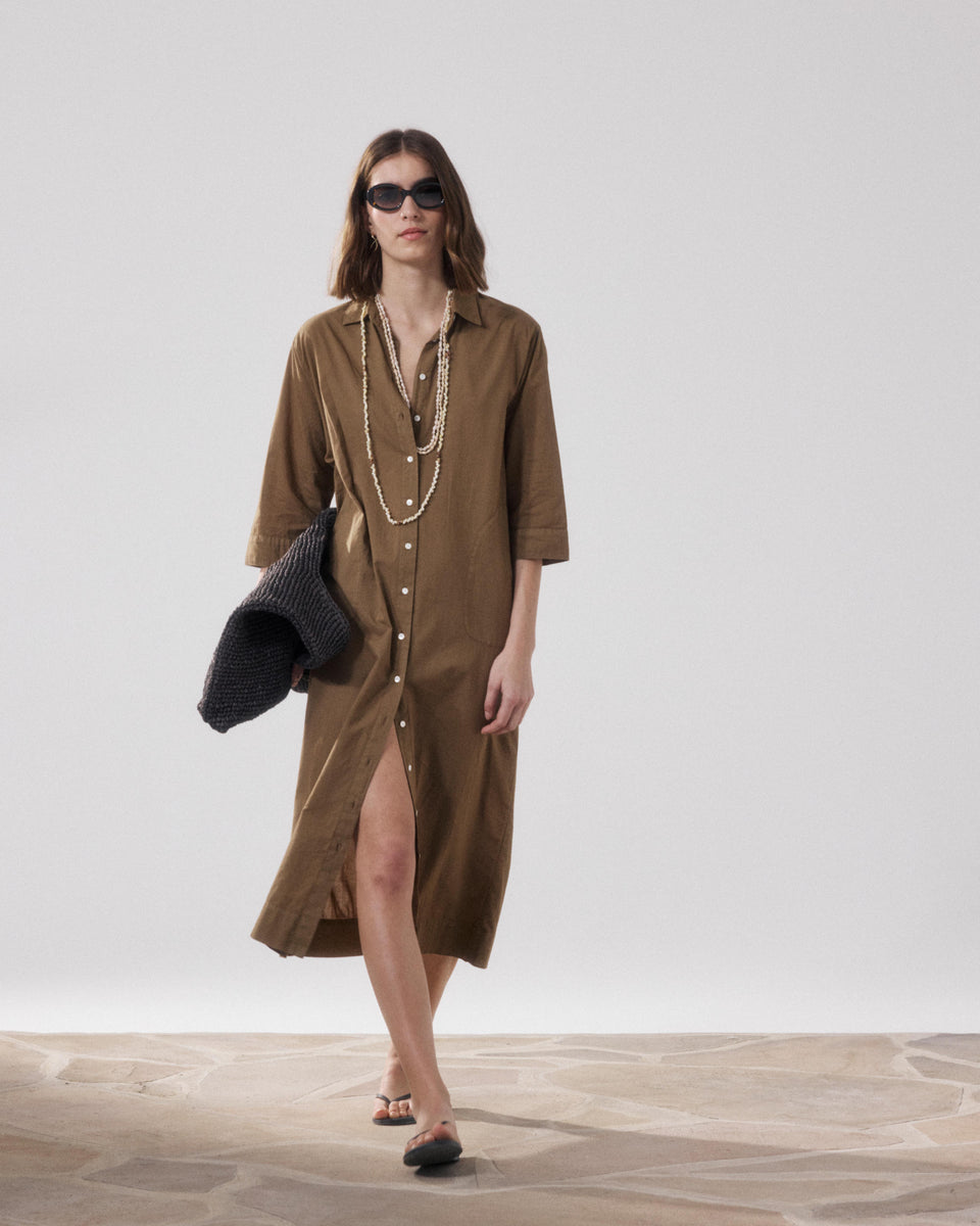 Robe Femme en Voile de Coton Bronze Reflexion - Image principale