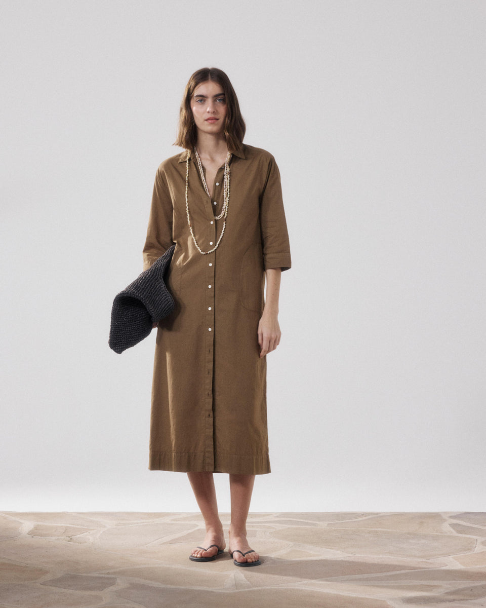 Robe Femme en Voile de Coton Bronze Reflexion - Image alternative