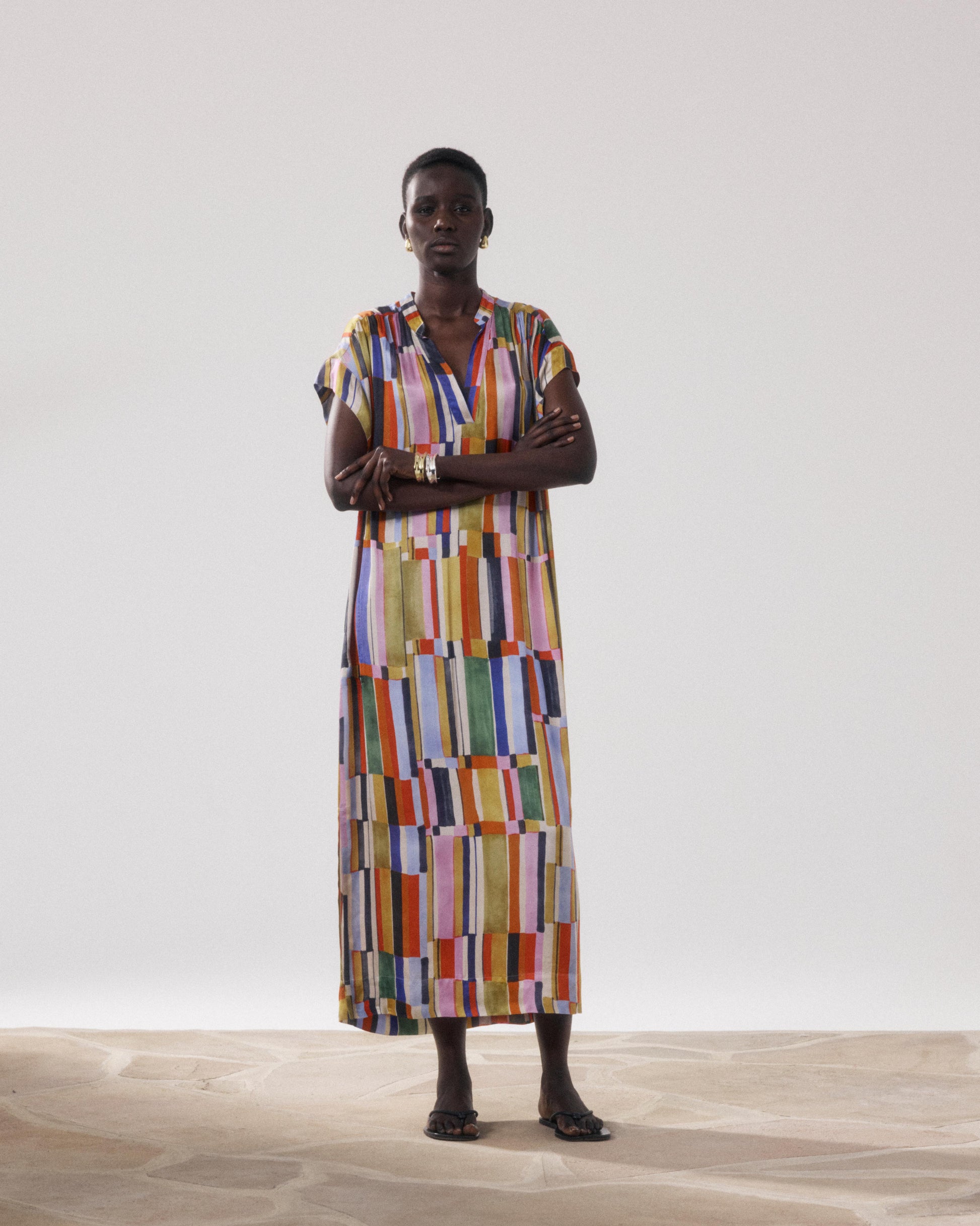 Robe Femme en Viscose Imprimé Multicouleur Riyu