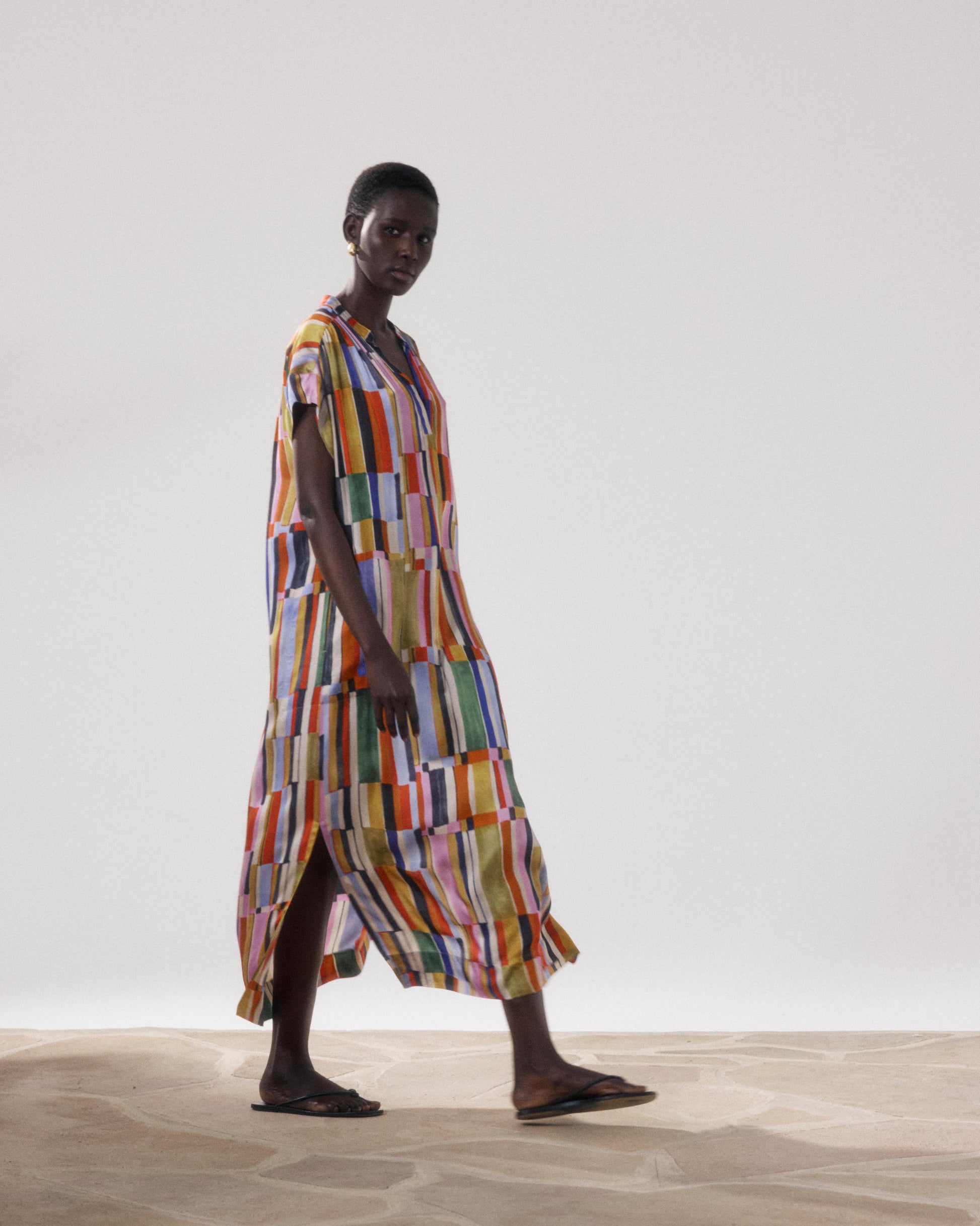 Robe Femme en Viscose Imprimé Multicouleur Riyu