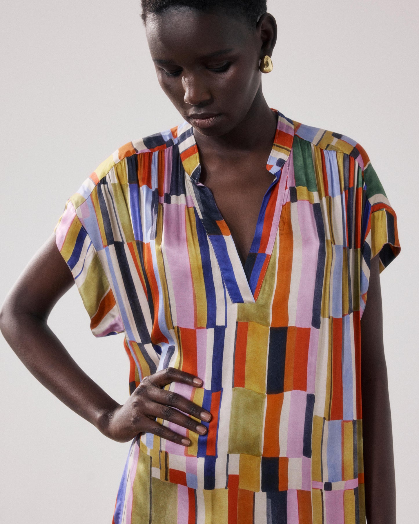 Robe Femme en Viscose Imprimé Multicouleur Riyu