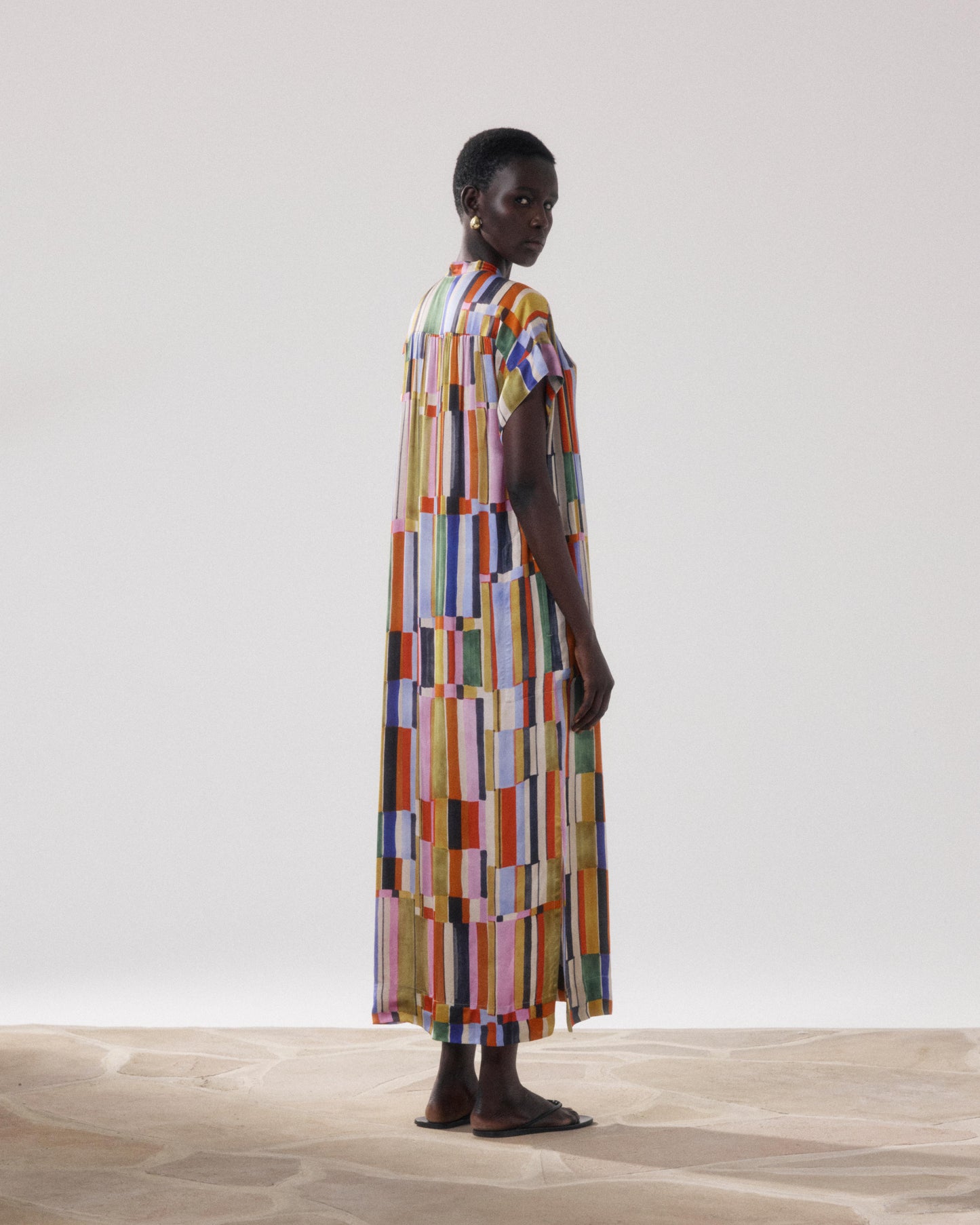Robe Femme en Viscose Imprimé Multicouleur Riyu