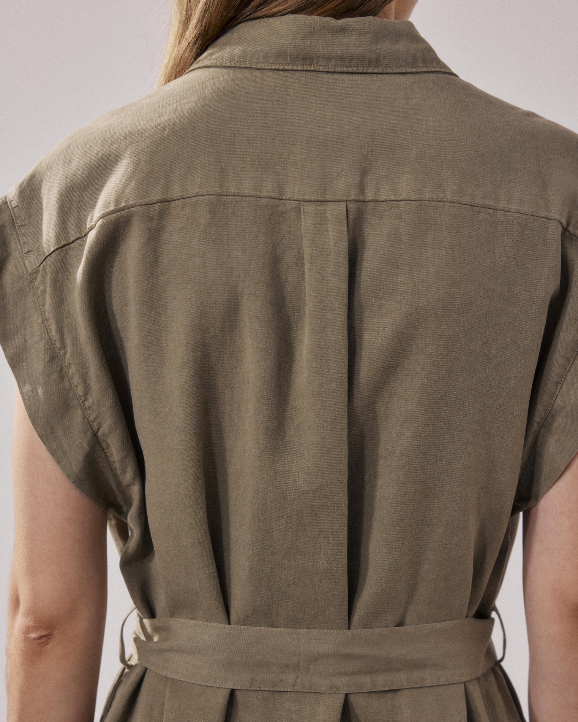 Robe Femme en Lyocell & Coton Khaki Robina