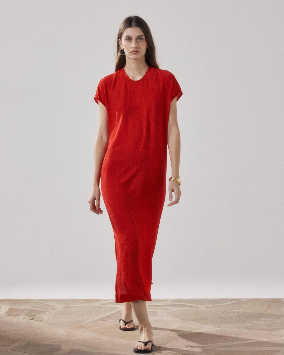 Robe Femme en Coton Rouge Ronda - Image principale
