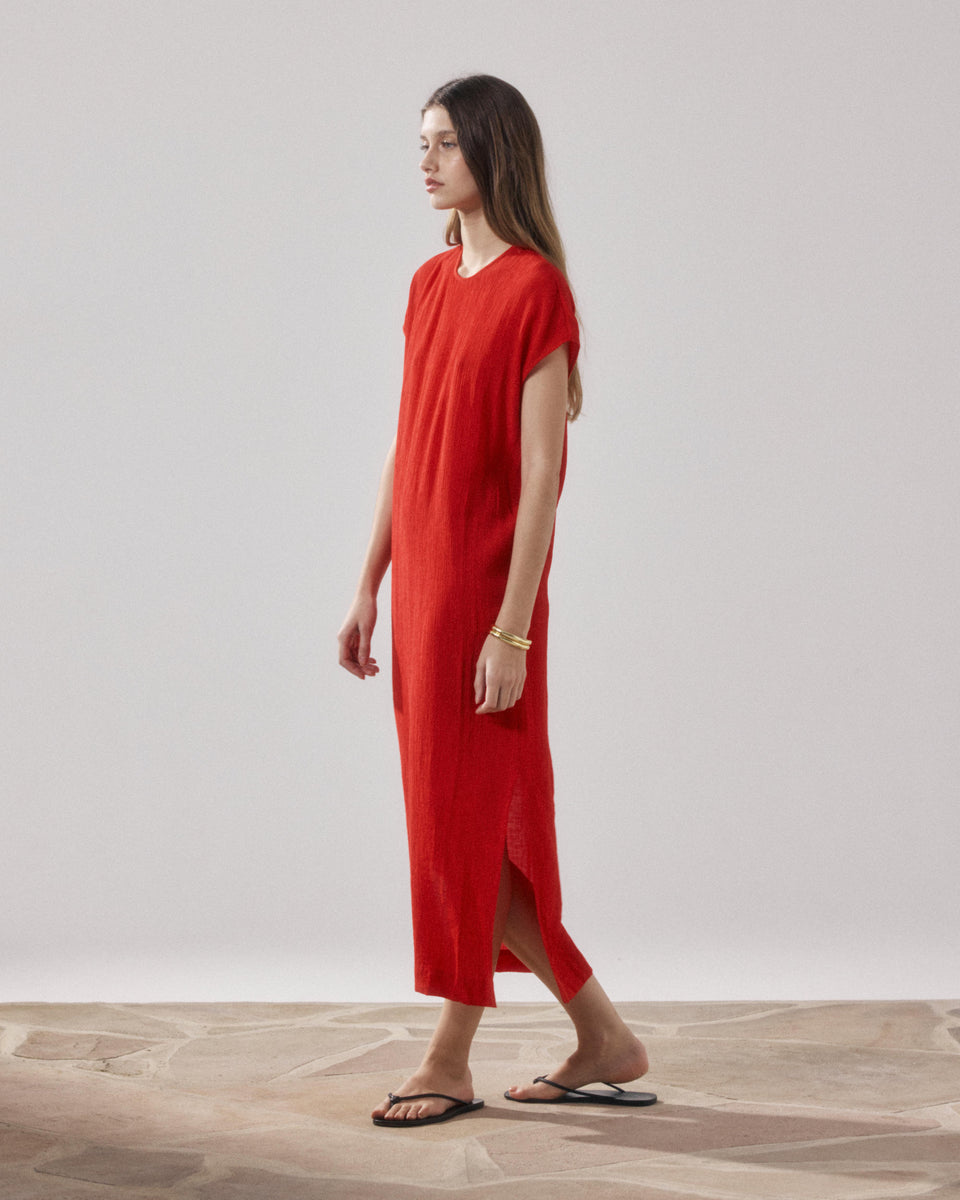 Robe Femme en Coton Rouge Ronda - Image alternative