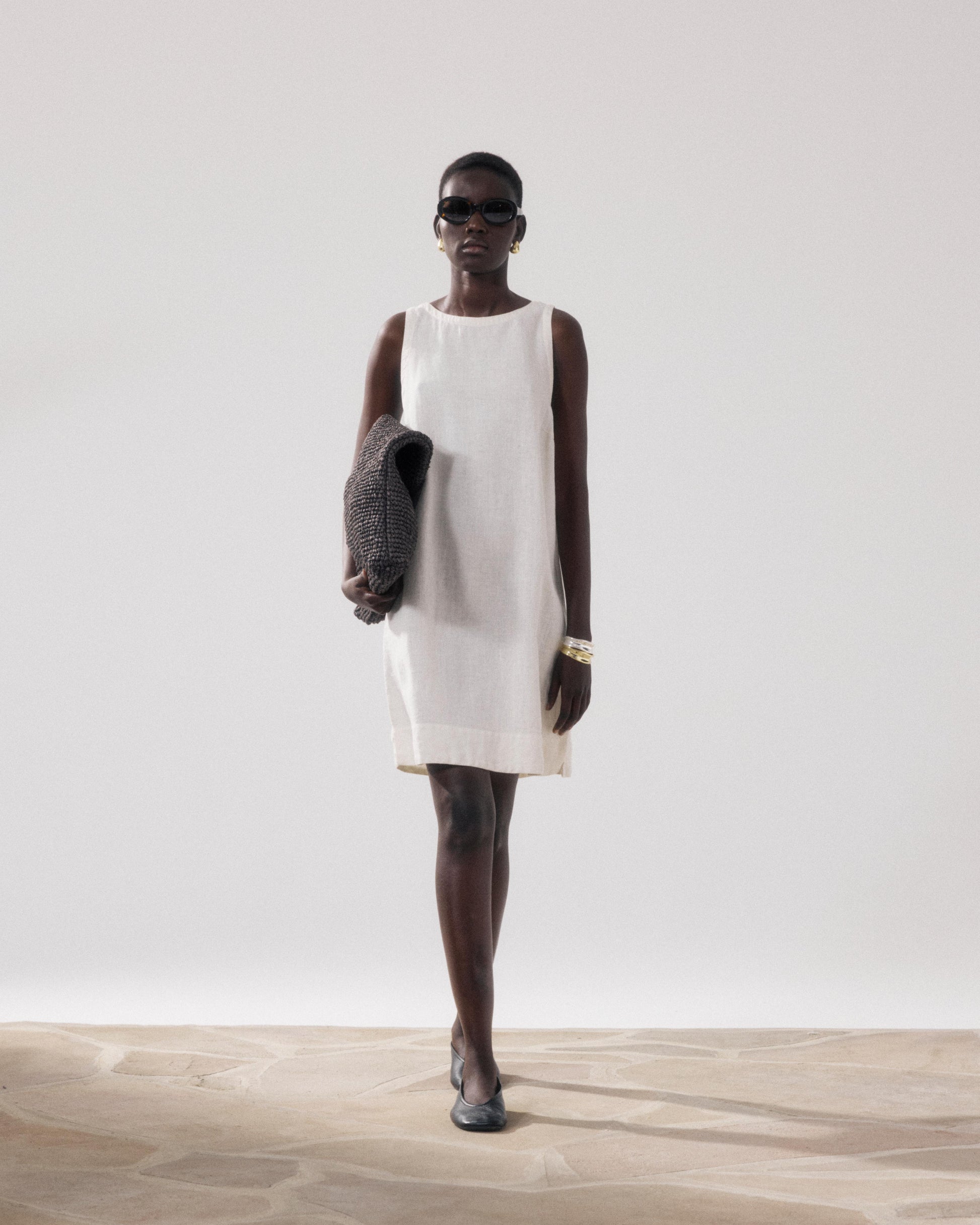 Women's Off-white Linen Dress Ruelle BFRM607-22