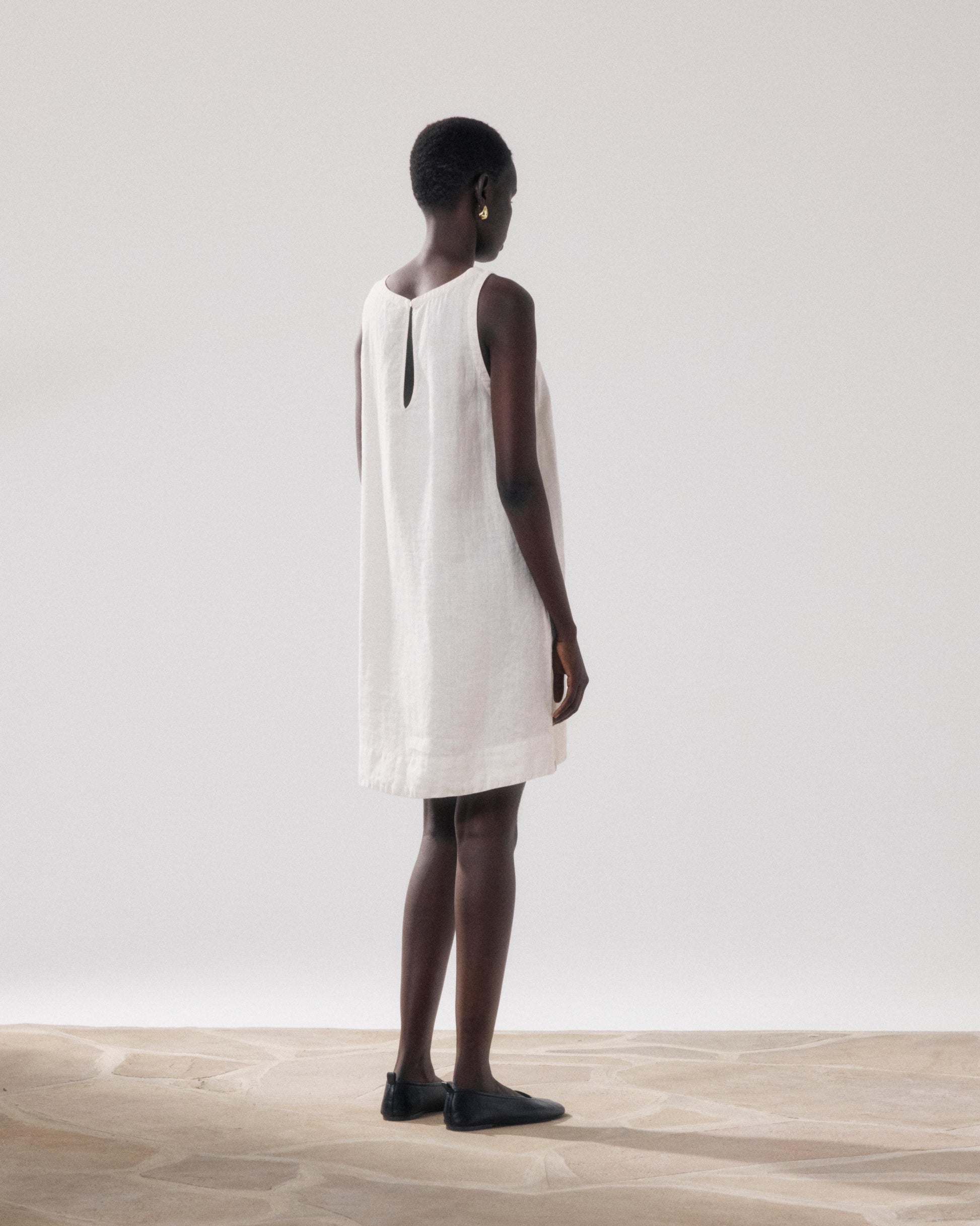 Women's Off-white Linen Dress Ruelle BFRM607-22