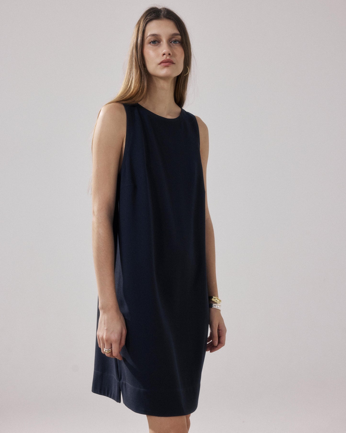 Robe Femme en Crepe Bleu Nuit Ruelle