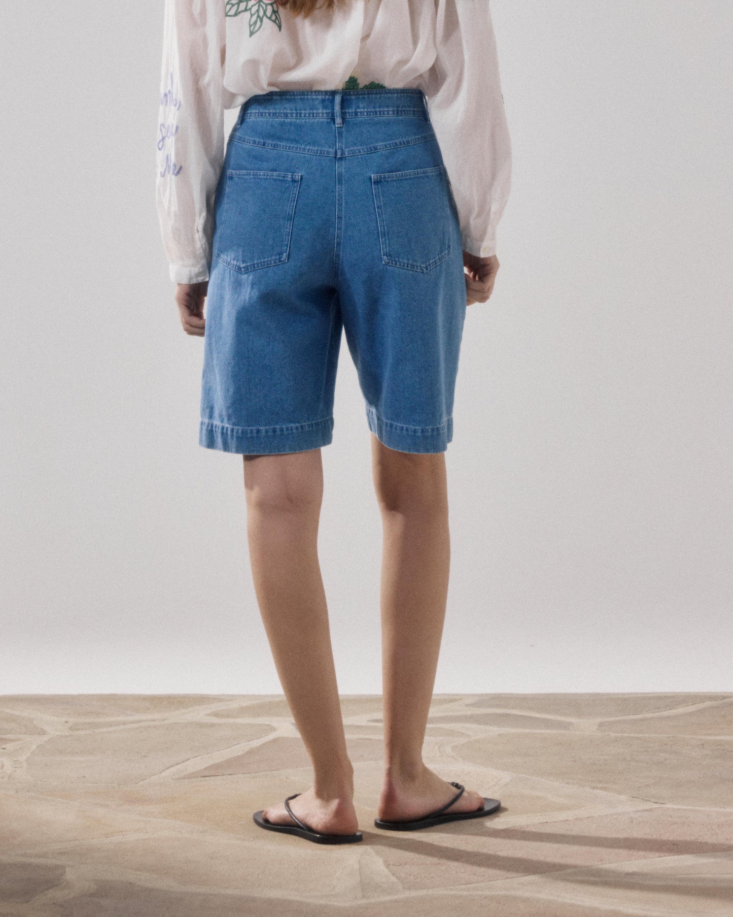 Short Femme en Coton Bleu Clair Sacha
