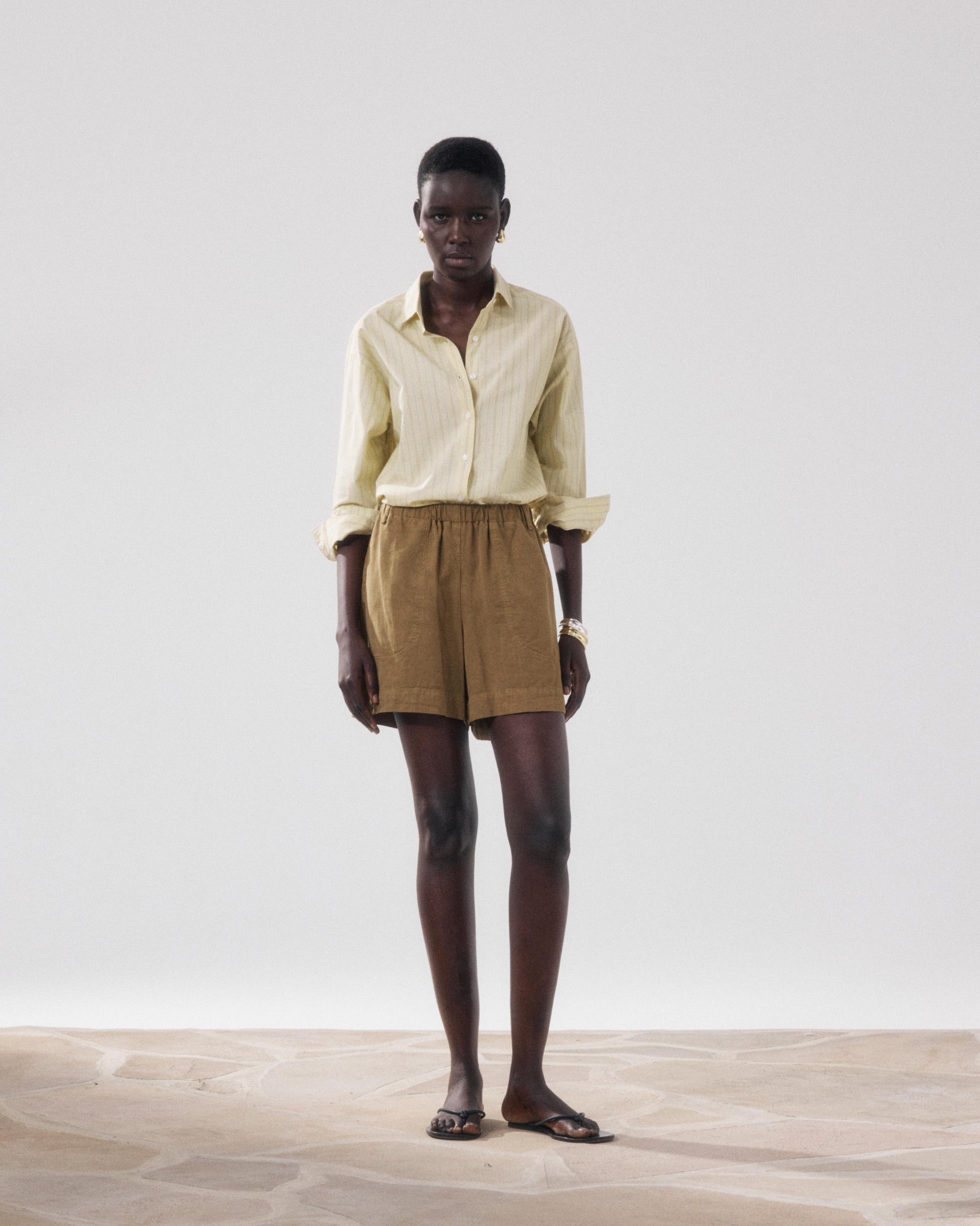 Short Femme en Lyocell & Coton Bronze Stefi