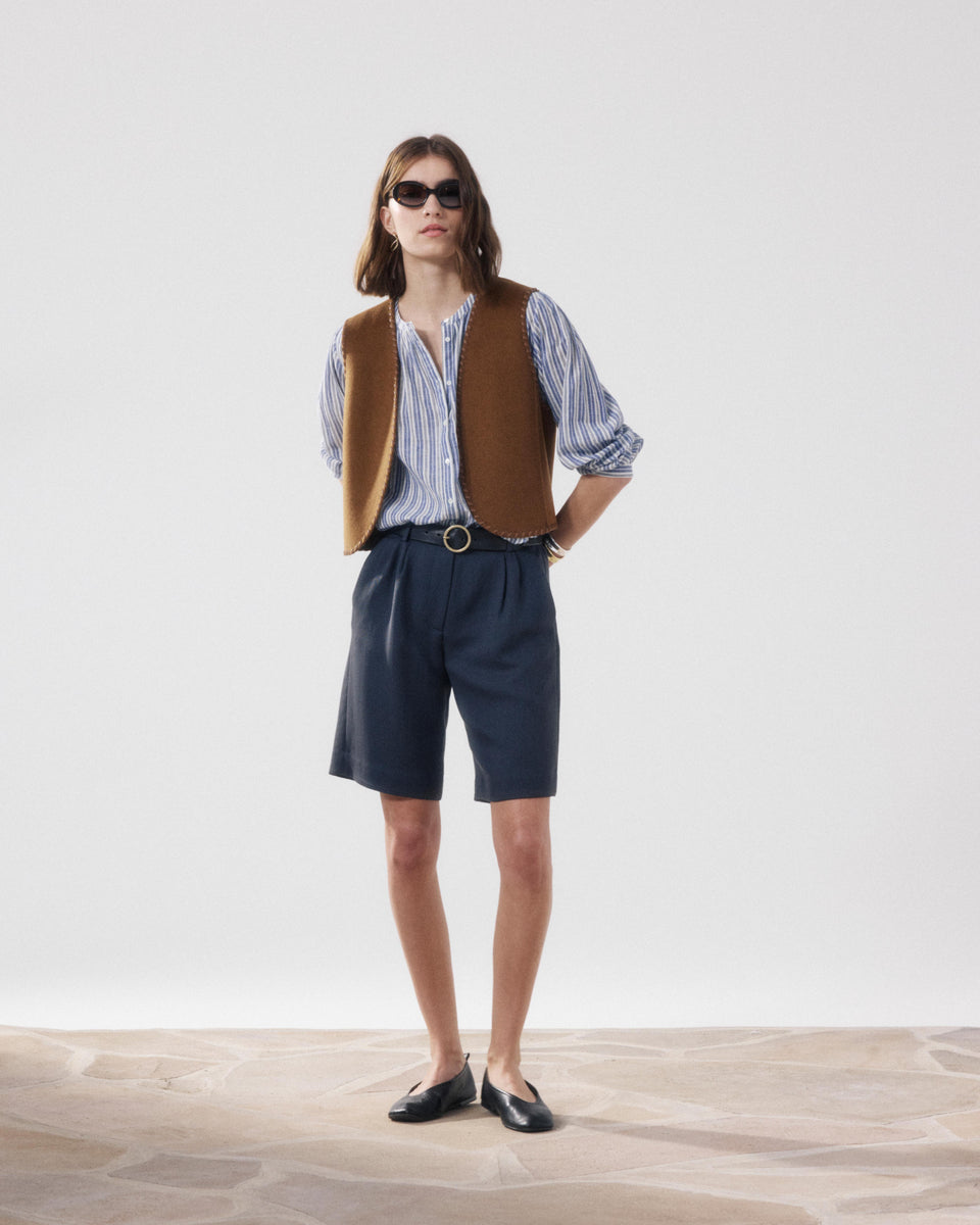 Short Femme en Lyocell Bleu Marine Sterling - Image principale