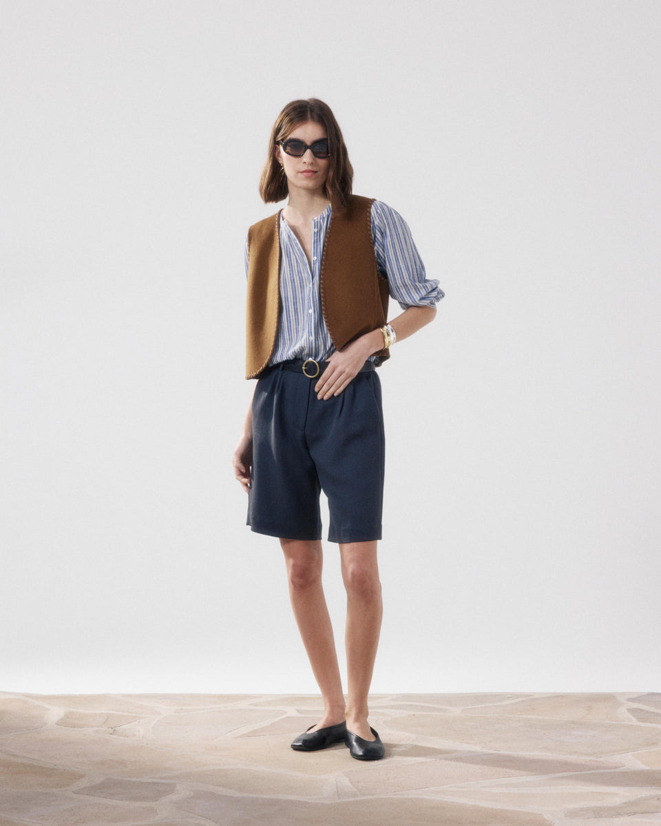 Short Femme en Lyocell Bleu Marine Sterling - Image alternative