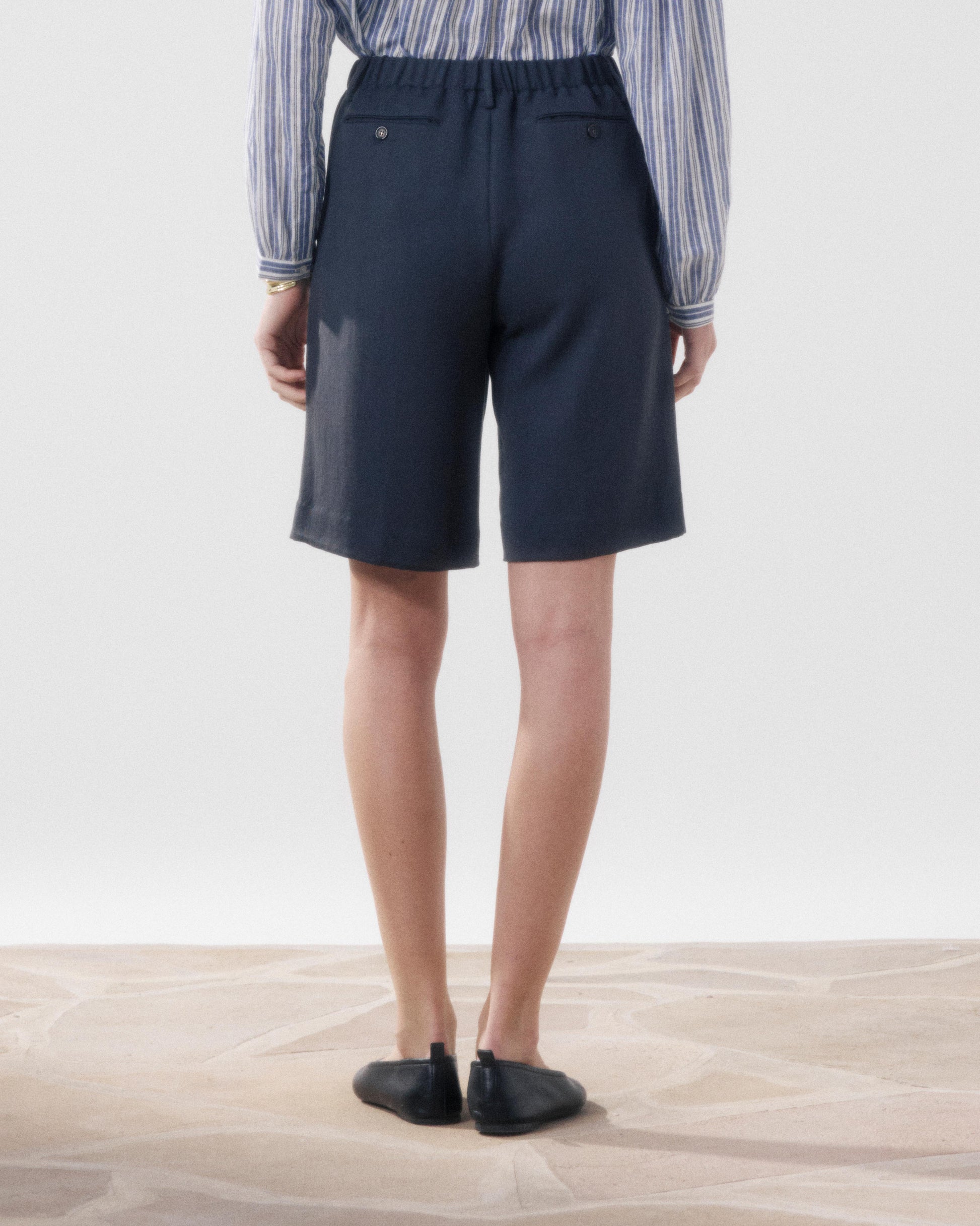 Short Femme en Lyocell Bleu Marine Sterling