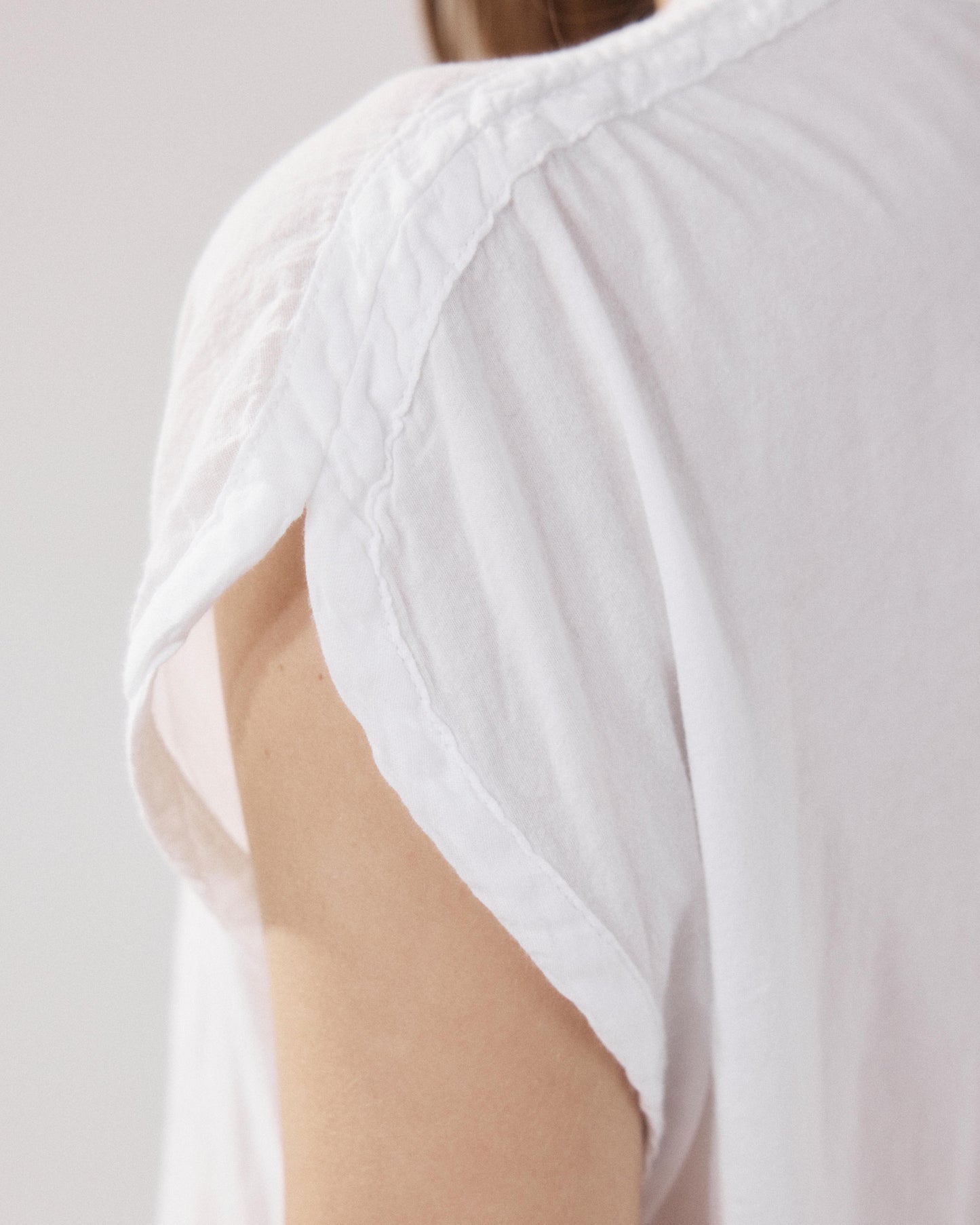 Chemise Femme en Coton Bi-Matière Blanc Teza