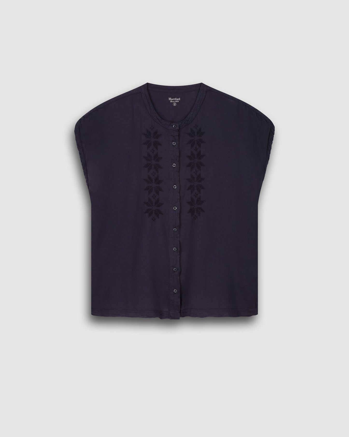 Chemise Femme en Coton Bi-Matière Charbon Teza