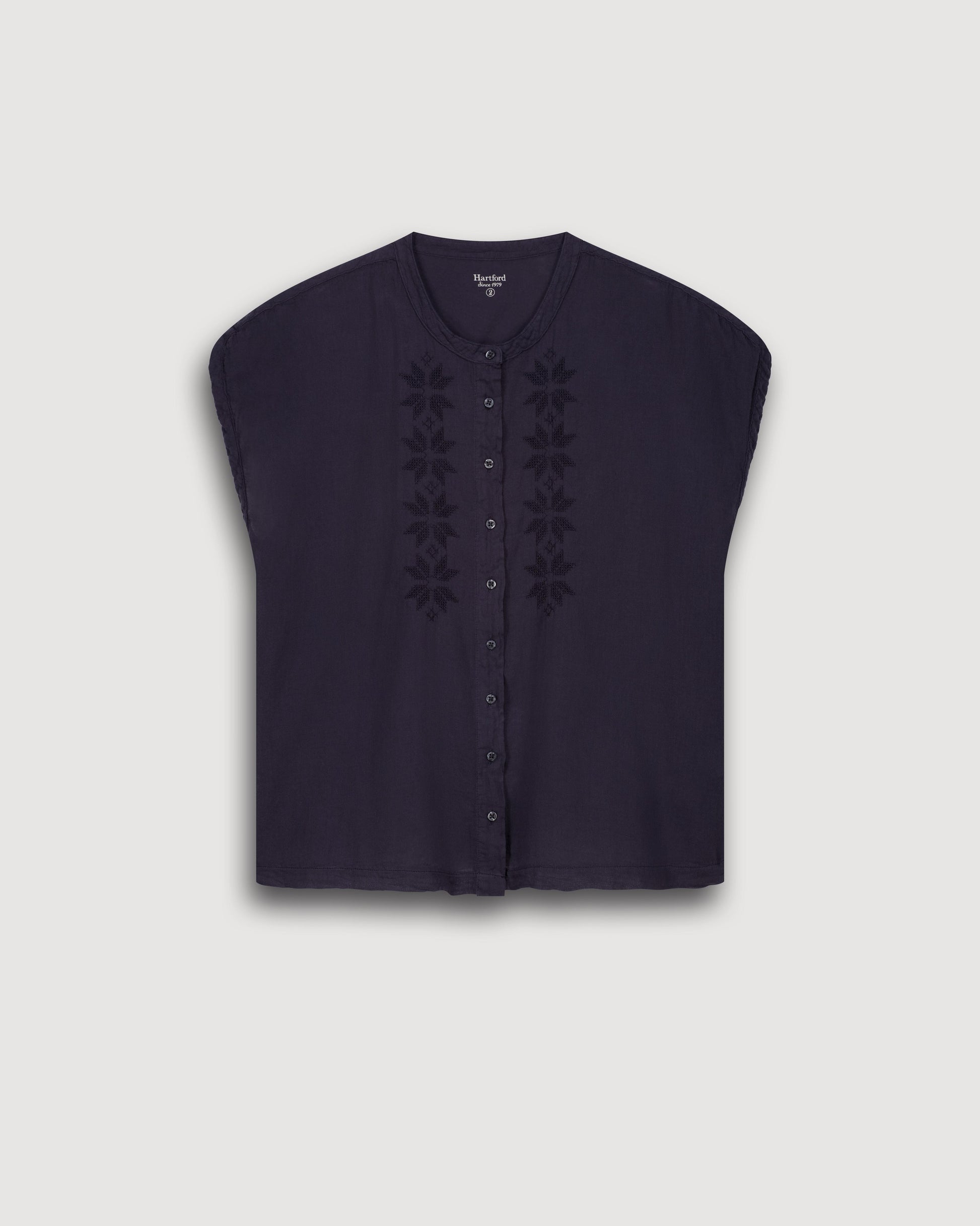 Chemise Femme en Coton Bi-Matière Charbon Teza