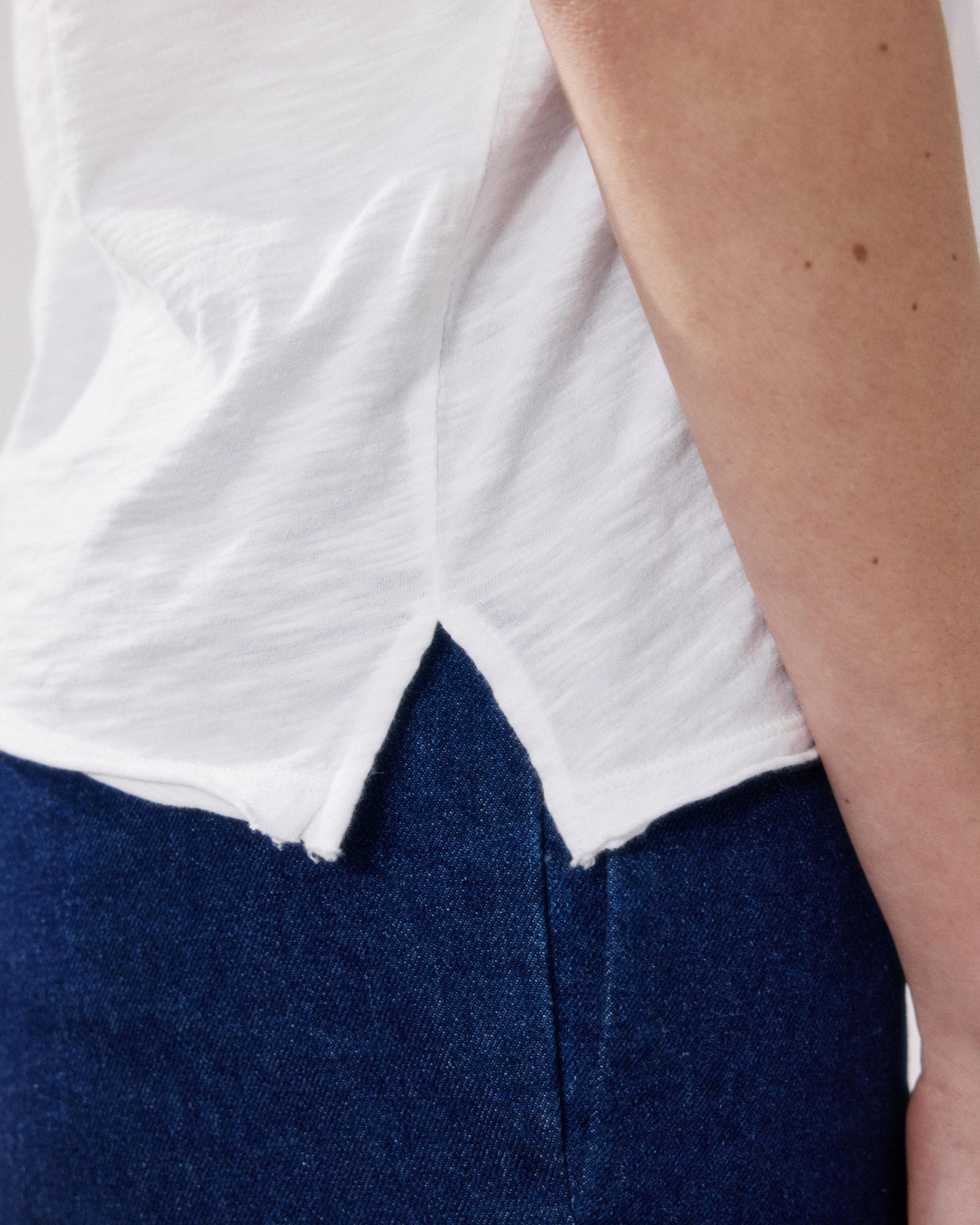 Women's White Flamed Cotton T-shirt Tovony