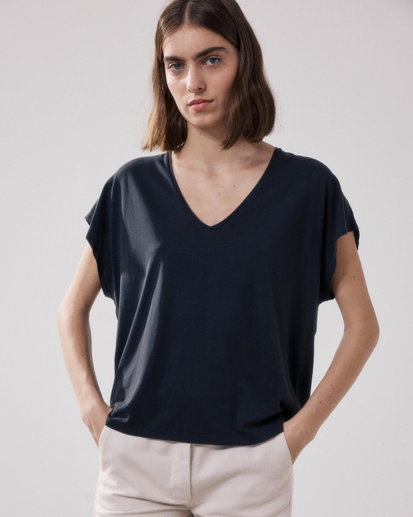 Women's Black Lyocell T-shirt Tokiyo BFTV503-02