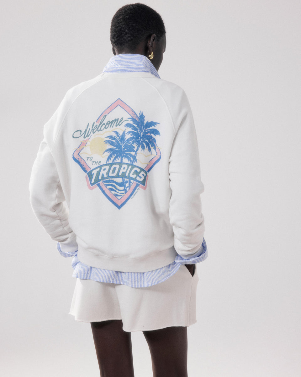 Sweatshirt Femme en Molleton Ecru Tatropic - Image alternative