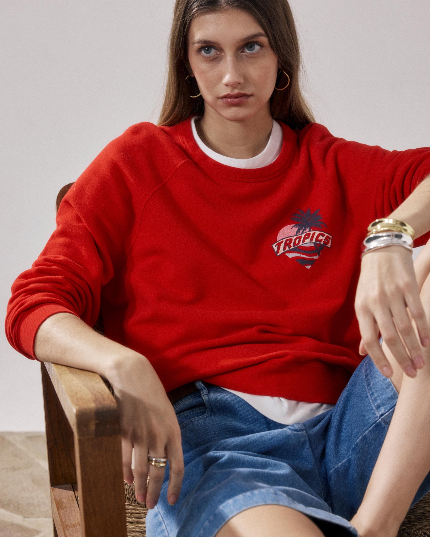 Sweatshirt Femme en Molleton Rouge Tatropic