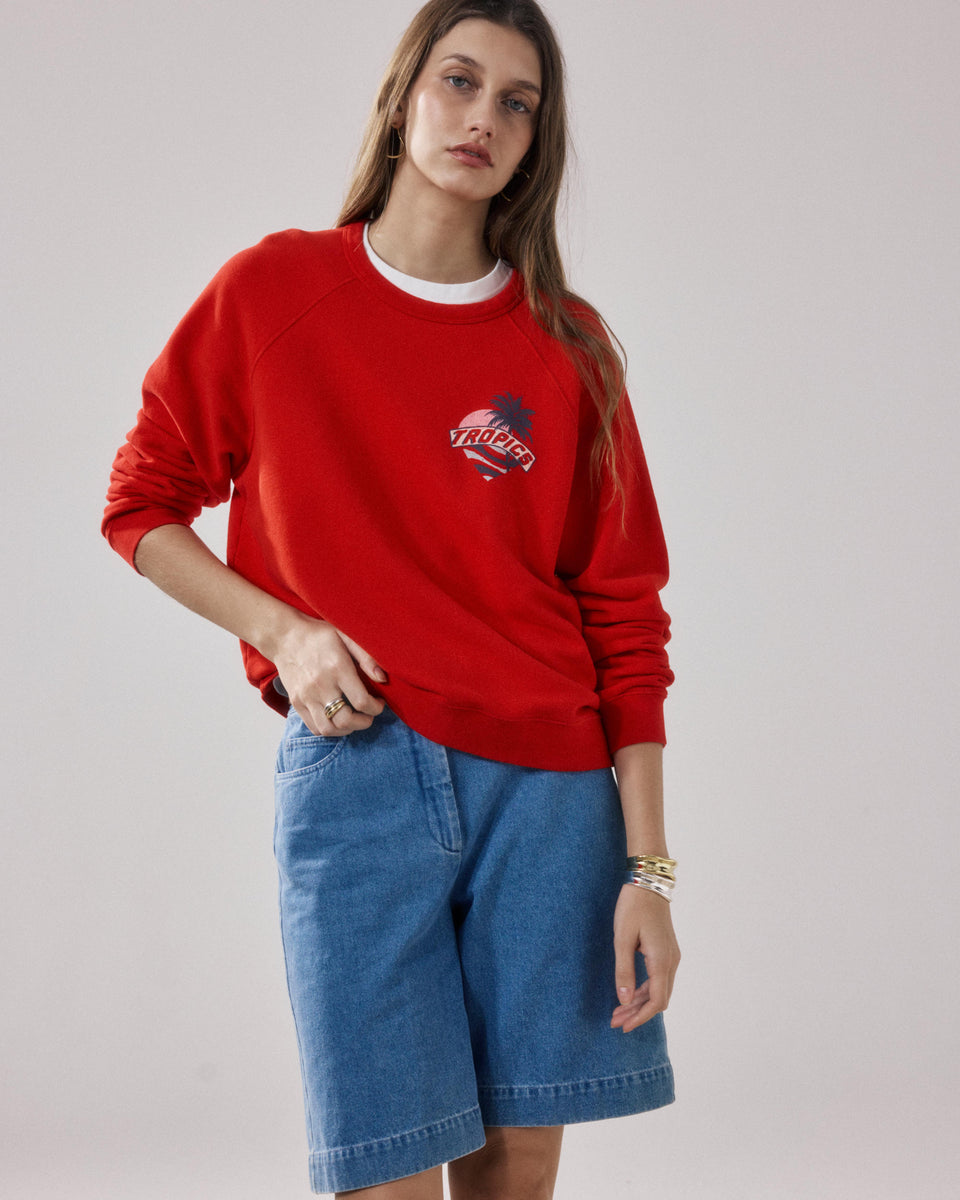 Sweatshirt Femme en Molleton Rouge Tatropic - Image principale