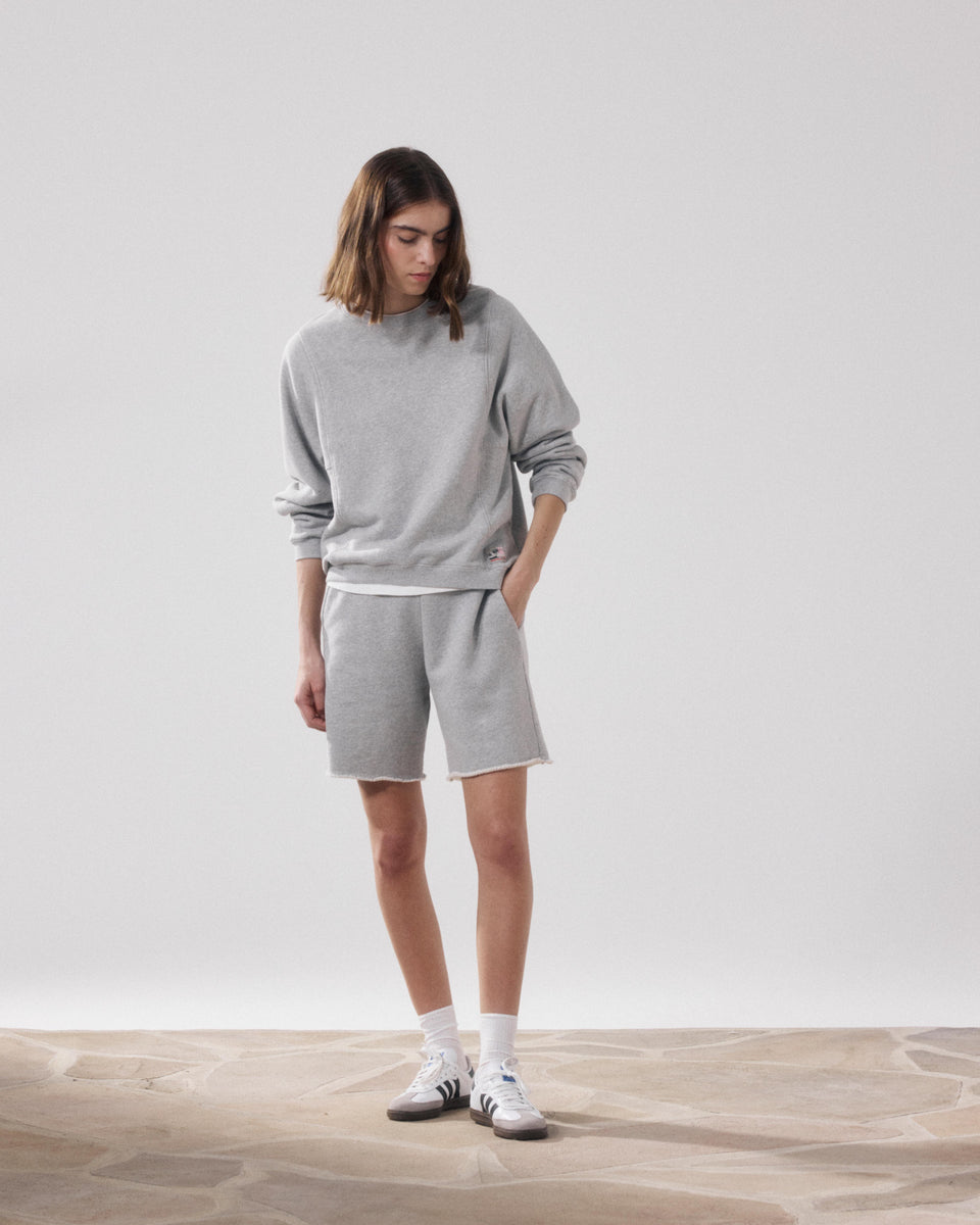 Short Femme en Molleton Gris Chiné Titien - Image principale