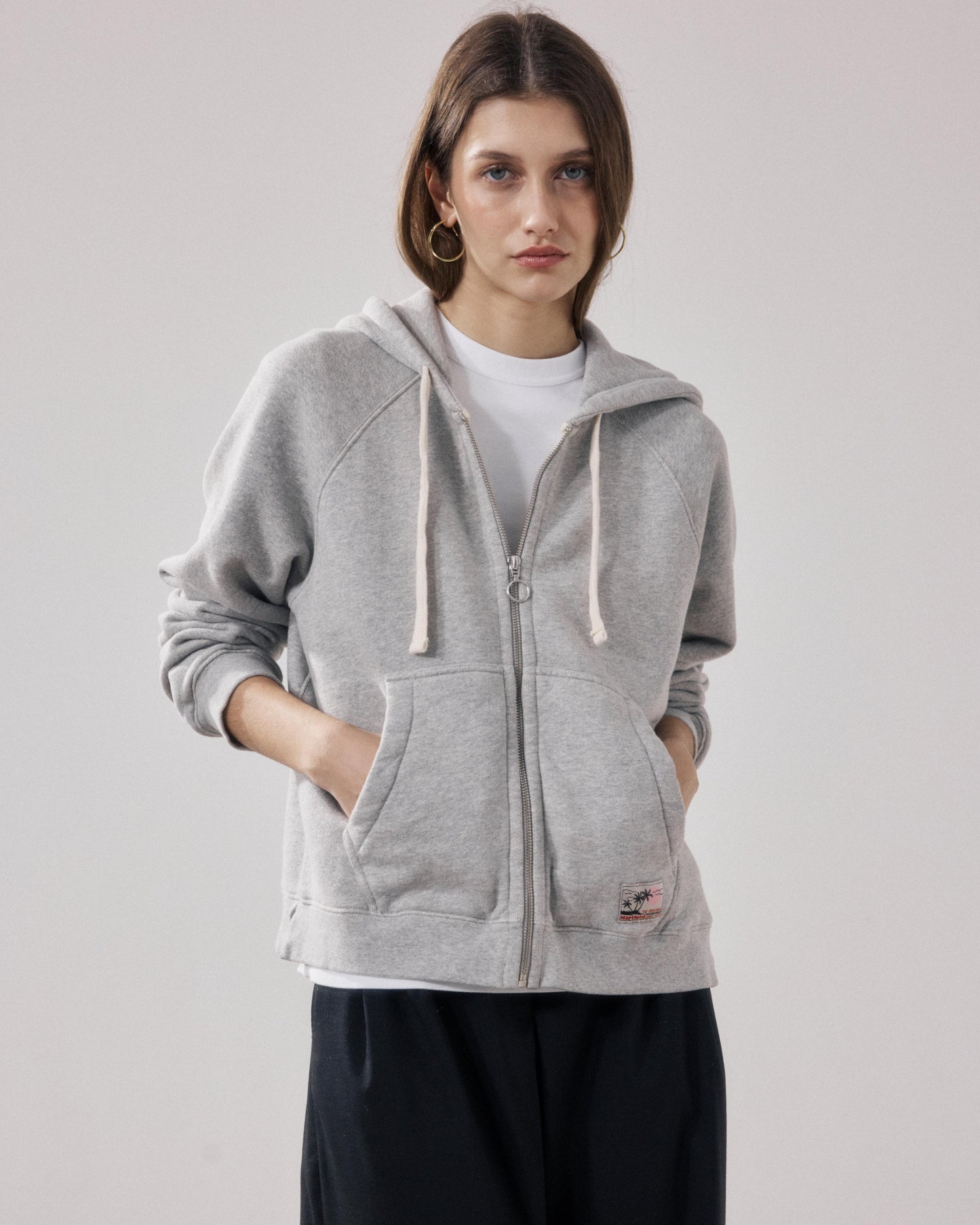 Sweatshirt Femme en Molleton Gris Chiné Tamby