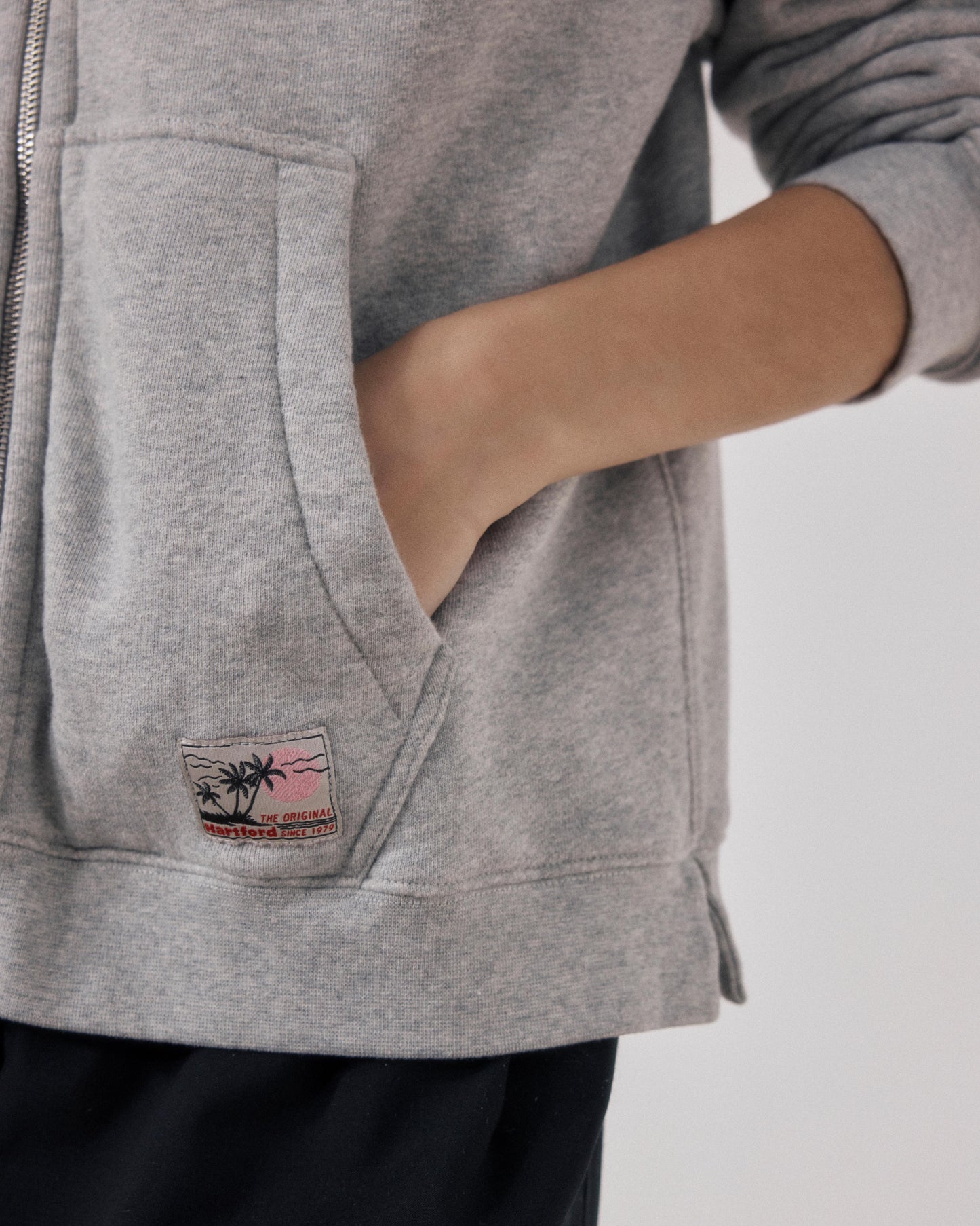 Sweatshirt Femme en Molleton Gris Chiné Tamby