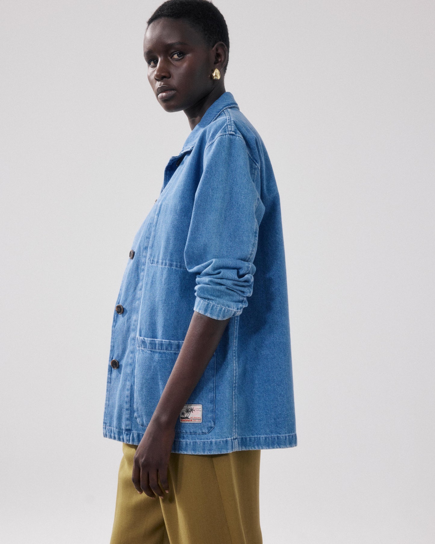 Verdi Light Blue Denim Jacket for Women BFVE617-01