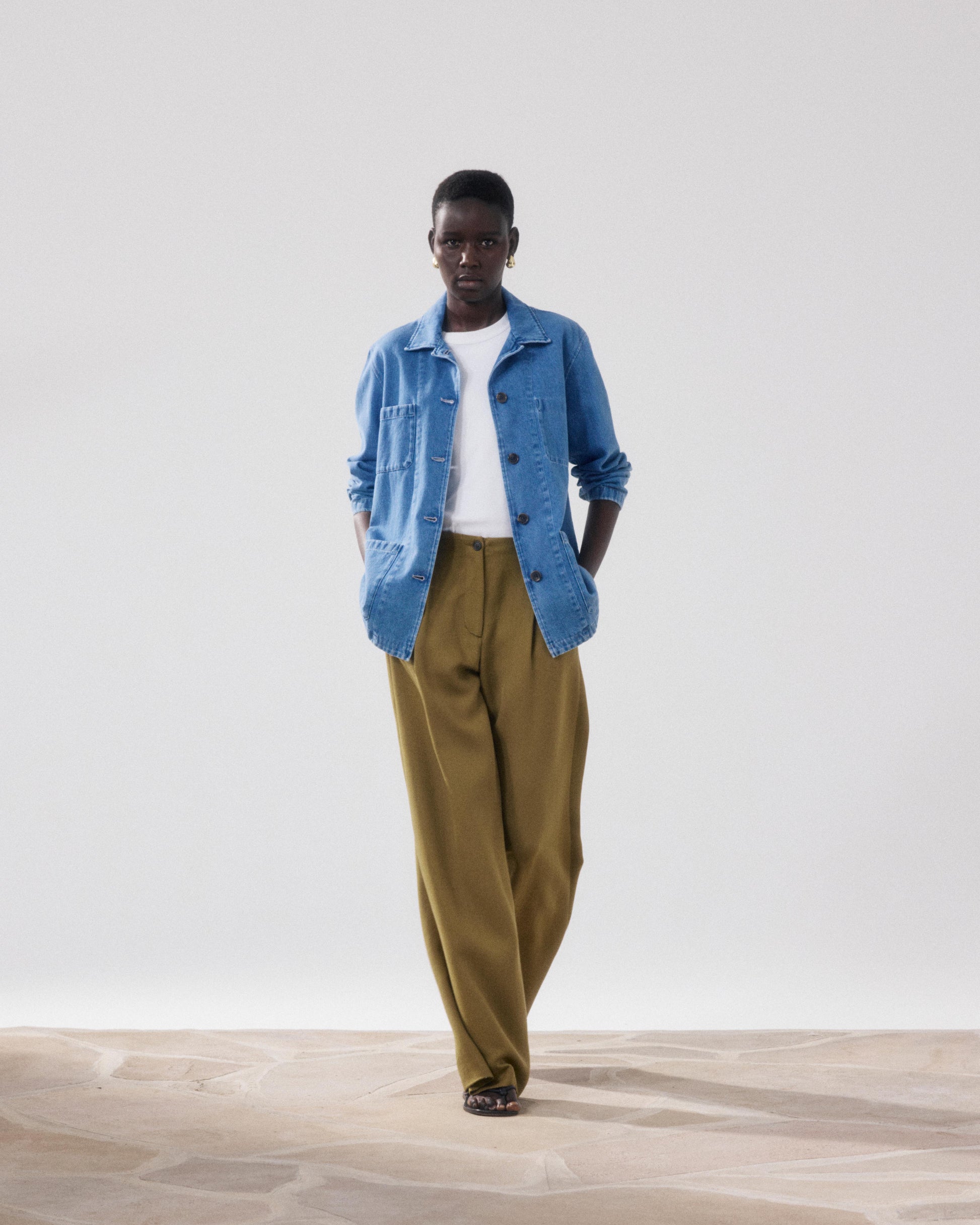 Verdi Light Blue Denim Jacket for Women BFVE617-01