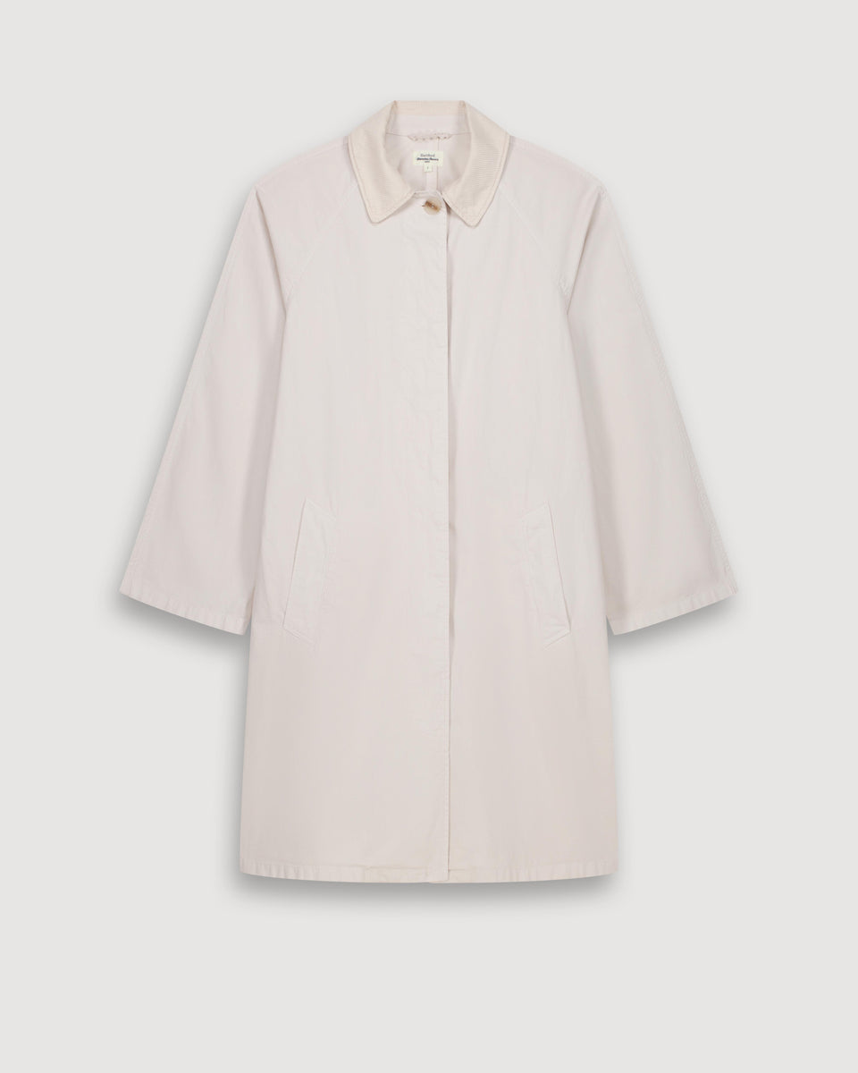 Manteau Femme en Gabardine De Coton Beige Vibe - Image 3