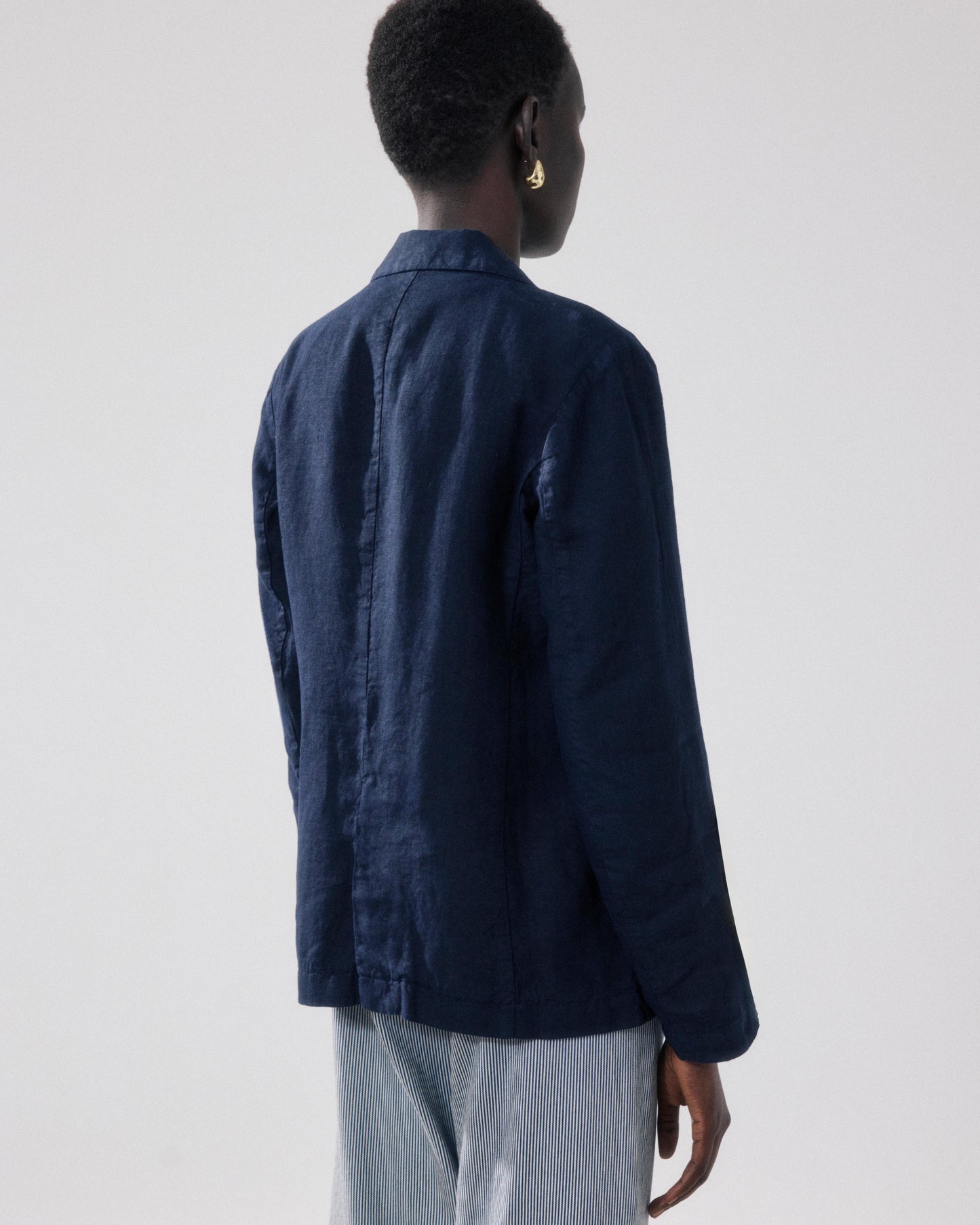Veste Femme en Lin Bleu Nuit Virna