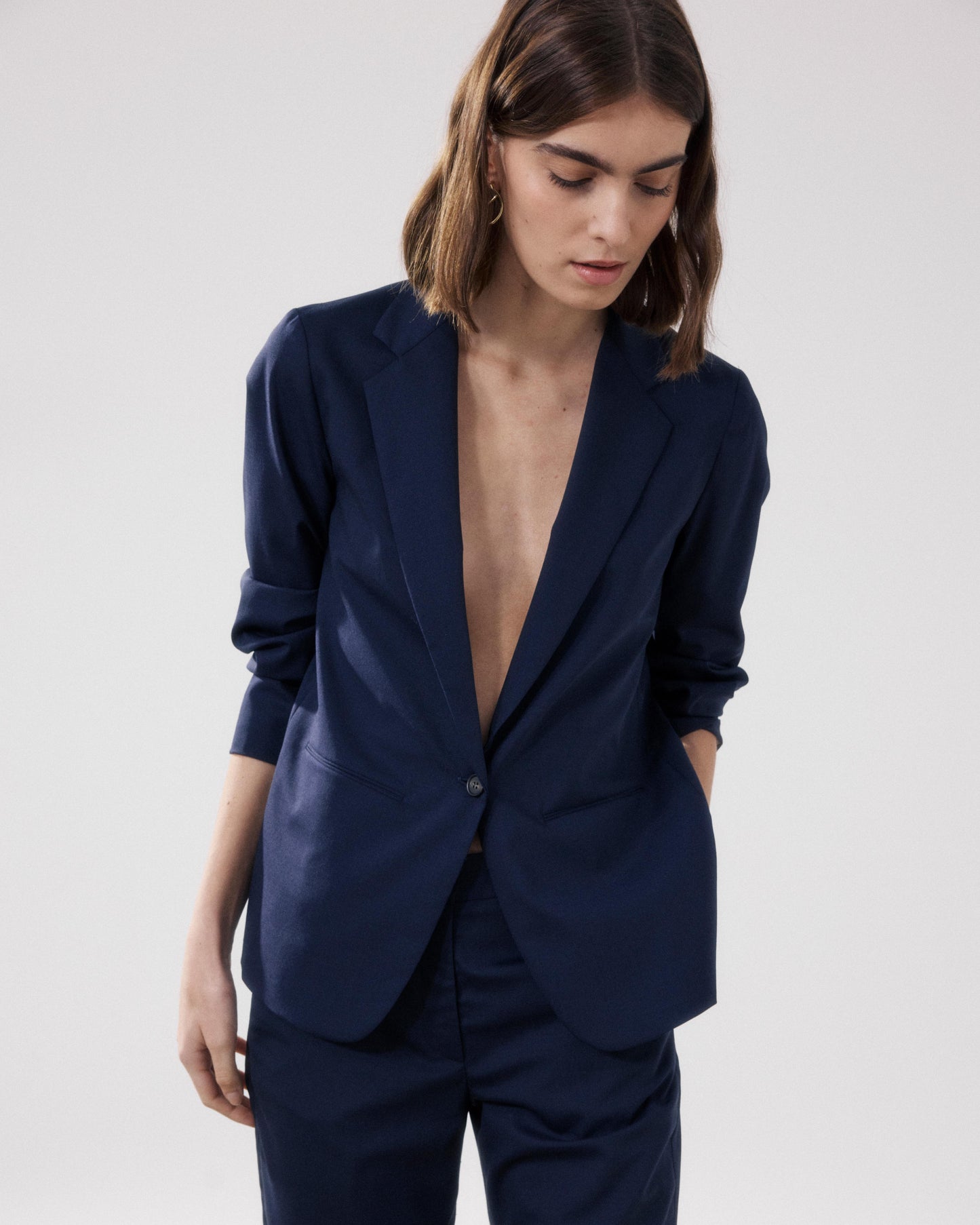 Veste Femme en Laine Bleu Marine Virna