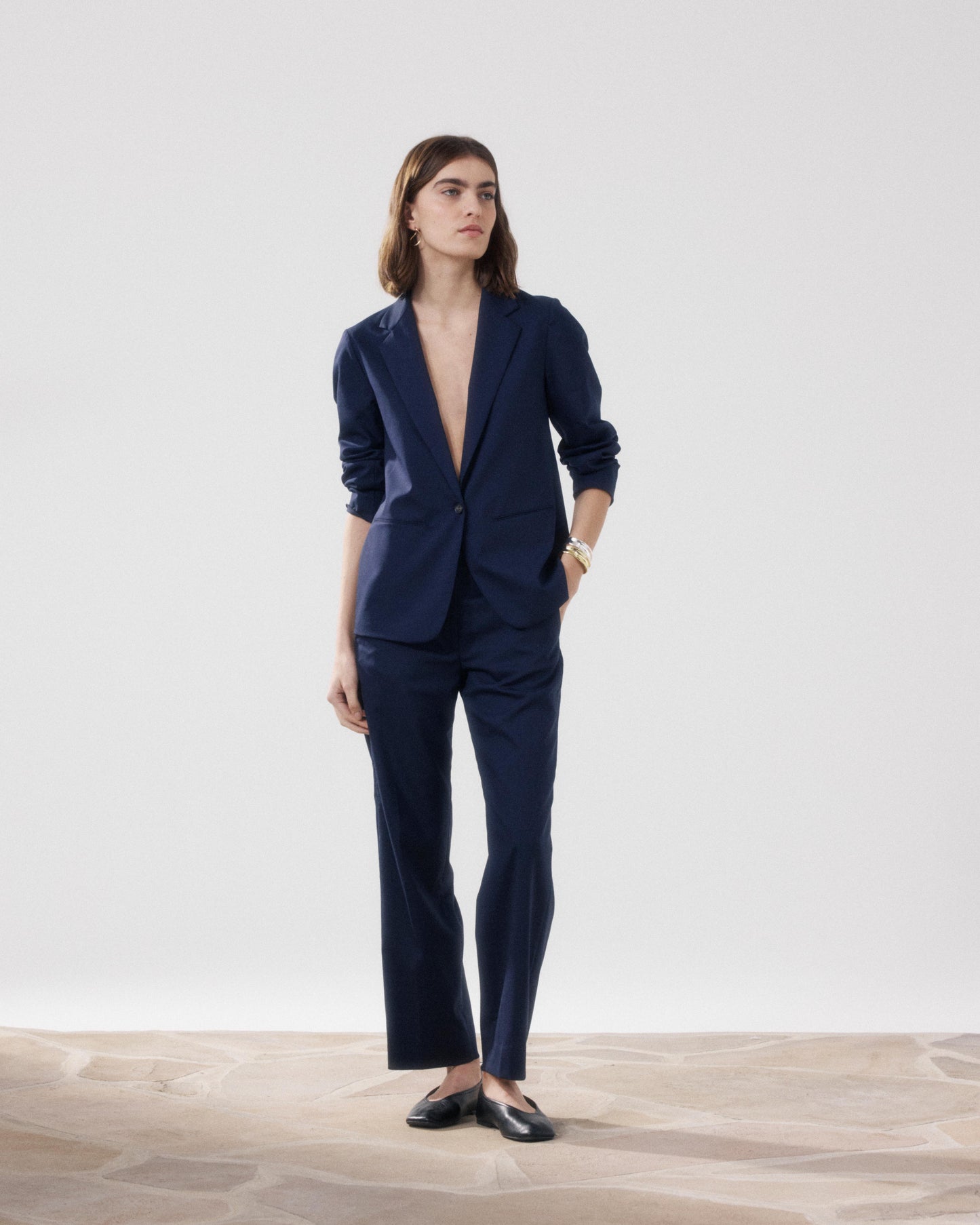Veste Femme en Laine Bleu Marine Virna
