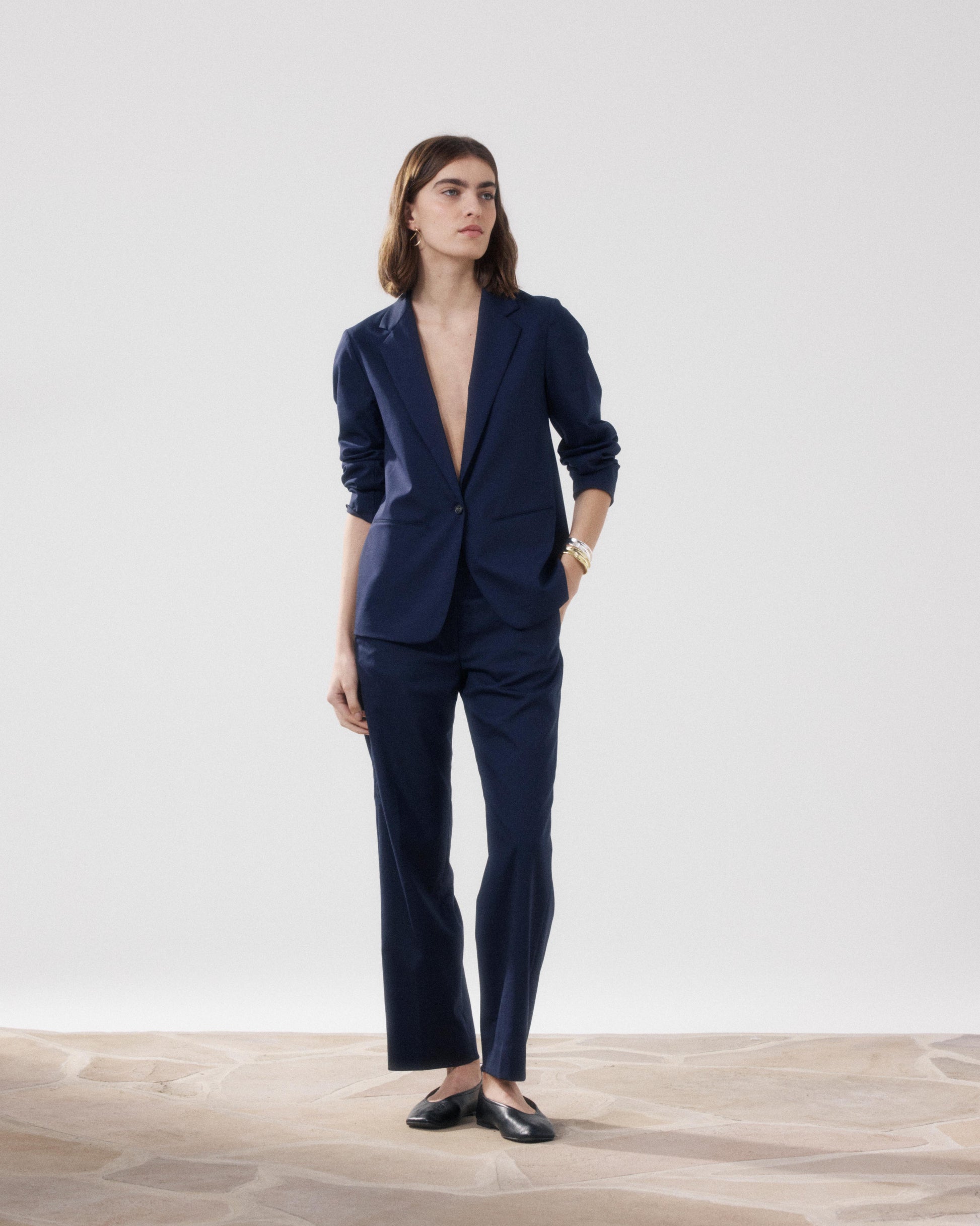 Veste Femme en Laine Bleu Marine Virna